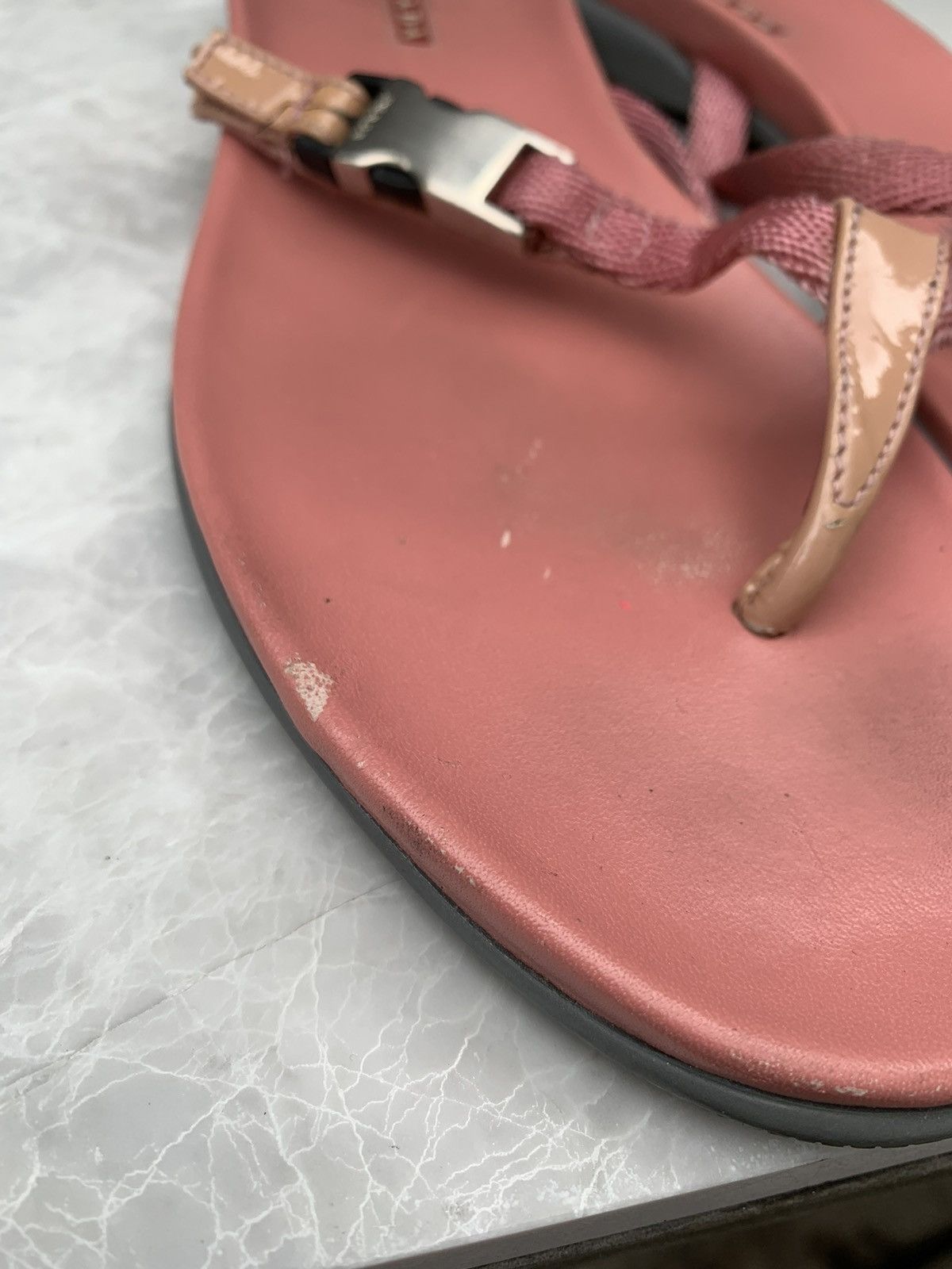 Designer × Prada Pink Prada Flip Flops Y2K 2000s Sport Thong Sandals Slip-on Size US 7.5 / IT 37.5 - 11 Thumbnail