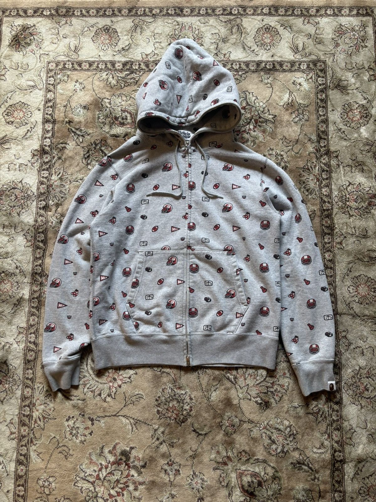 Bape × Nigo Baby Milo Football Monogram Full Zip Hoodie Size US M / EU 48-50 / 2 - 1 Thumbnail