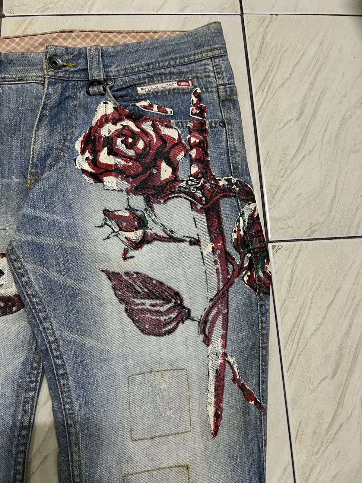 Japanese Brand × Matsuda × Nicole Club Vintage Nicole Club For Men Distressed Rose Style Jeans Size US 31 - 4 Thumbnail