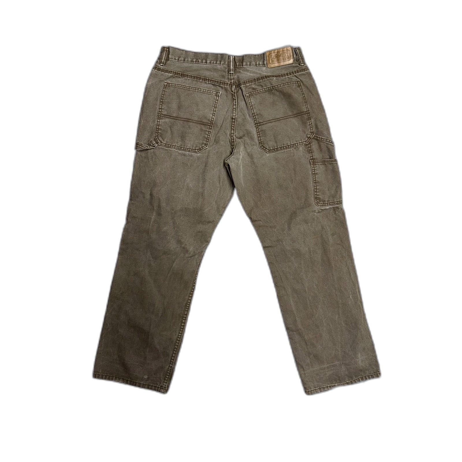 SCHMIDT Schmidt Workwear Canvas Carpenter Denim Jeans Brown Mens 34x Size US 34 / EU 50 - 1 Thumbnail