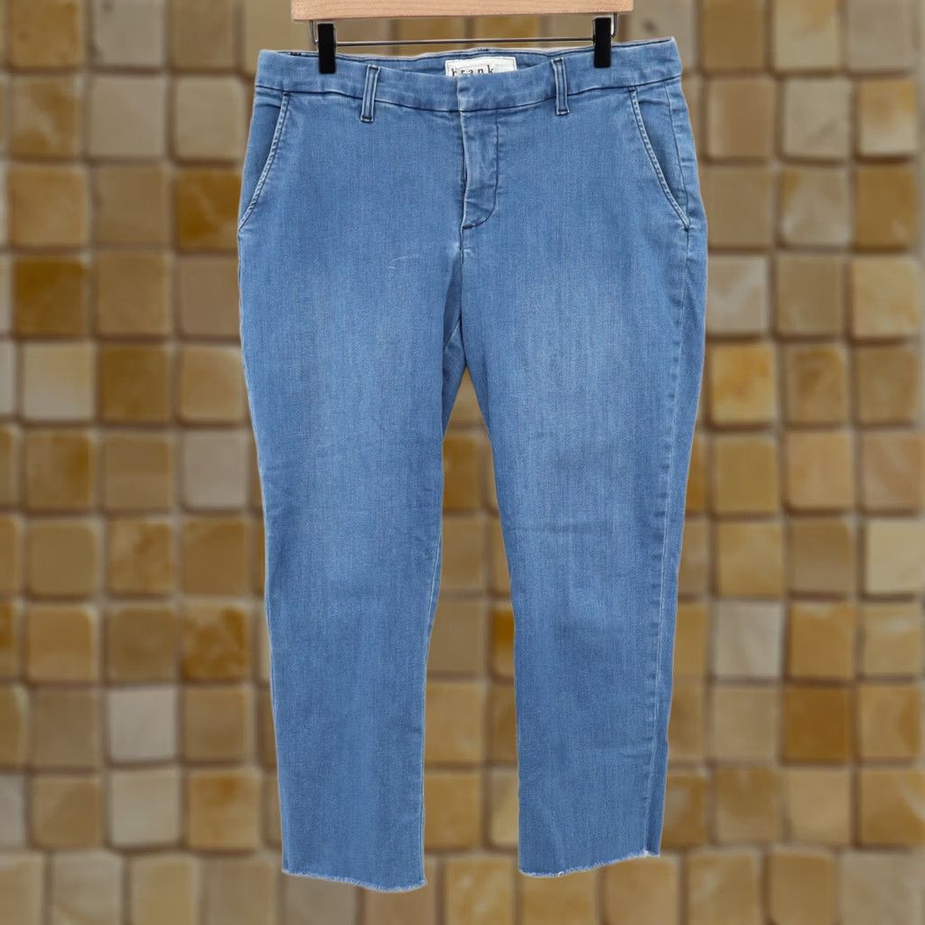Frank & Eileen Frank & Eileen Jeans Cropped Women 12 Denim Blue Cotton Polyester Elastane Pockets Inseam 25" Rise 9.5" Regular Stretch Vintage No Size ONE SIZE - 1 Thumbnail