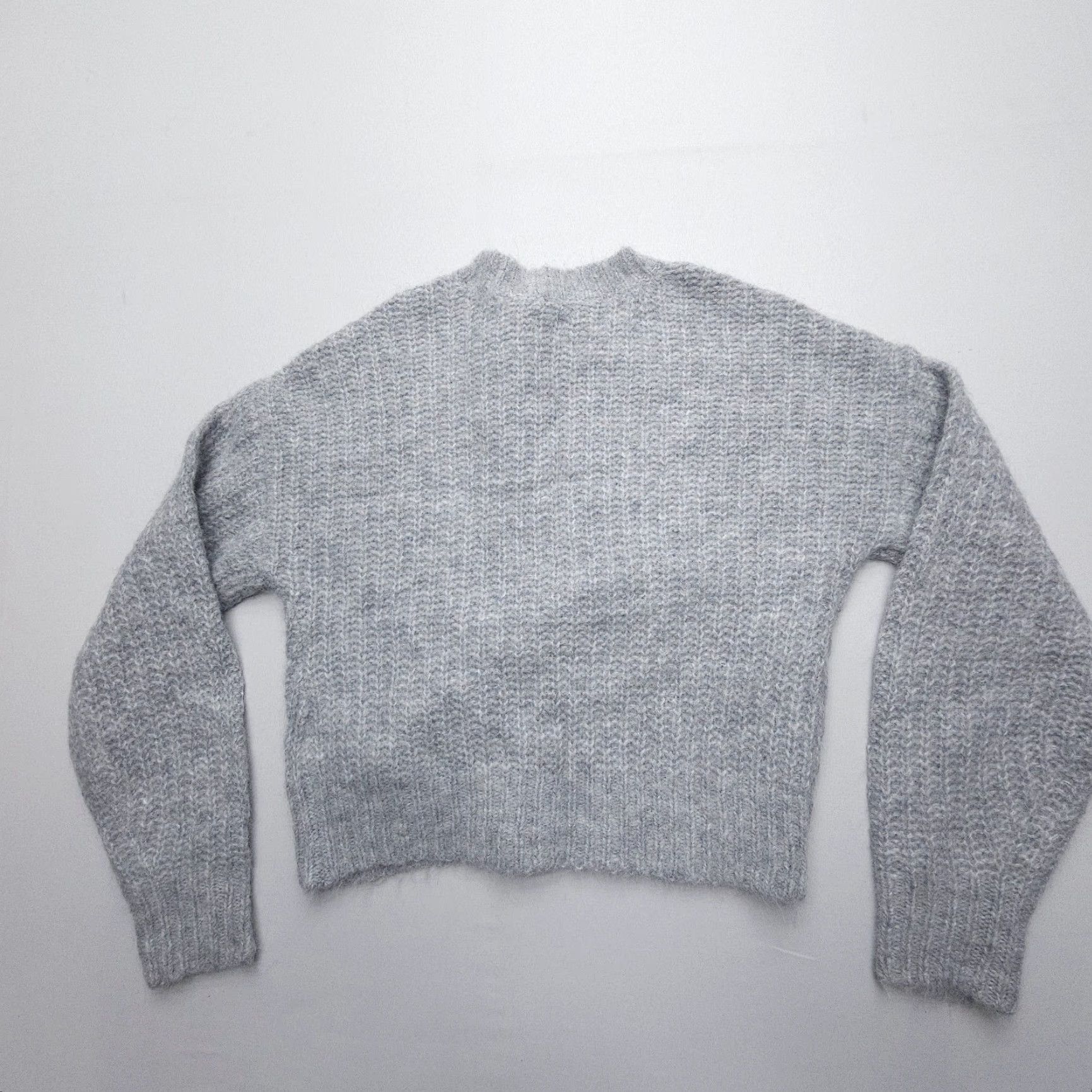 Abercrombie & Fitch Abercrombie & Fitch Alpaca Blend Chunky-Knit Sweater Womens Small Gray Logo Pullover Casual Shirt/ Sweater Size S / US 4 / IT 40 - 2 Thumbnail