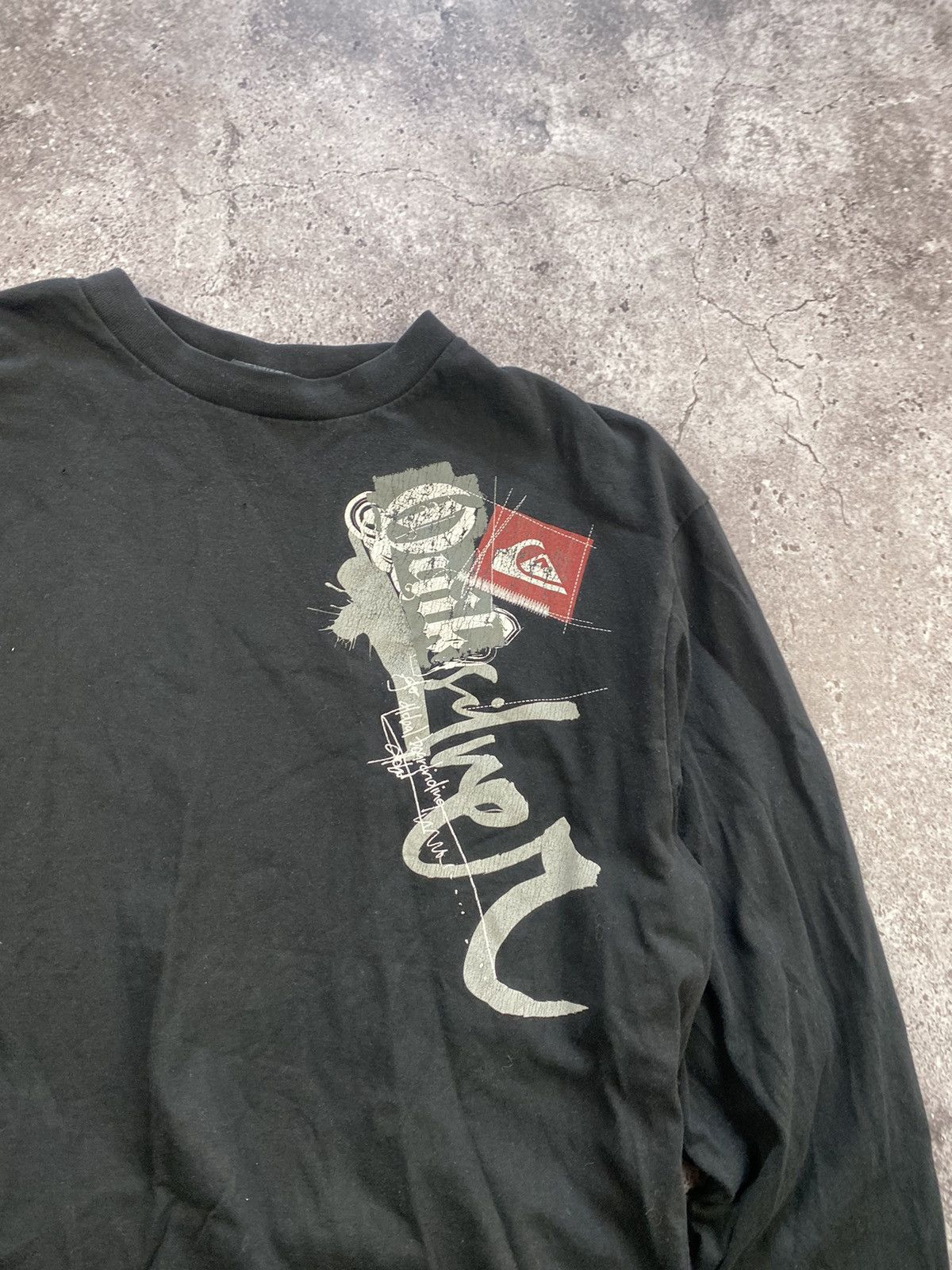 Quiksilver × Vintage QUIKSILVER Y2K CRAZY BLACK SURF SKATER LONGSLEEVE Size US L / EU 52-54 / 3 - 2 Thumbnail