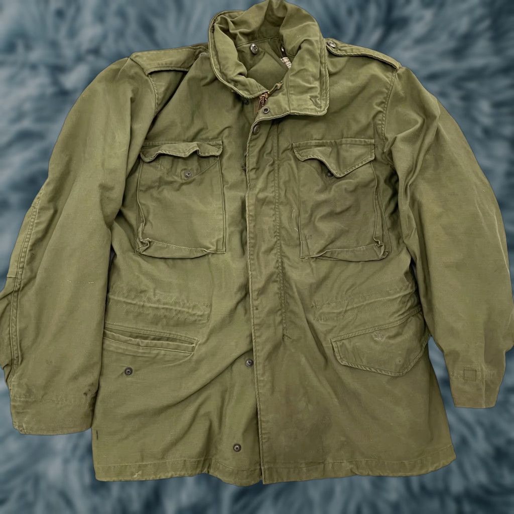 Alpha Industries VINTAGE Alpha Industries US Army Jacket Coat Military 80s 90s Green M Mens Regular Cotton Blend Full Zip Hooded Lined Pockets Stand-Up Collar Size US M / EU 48-50 / 2 - 1 Thumbnail