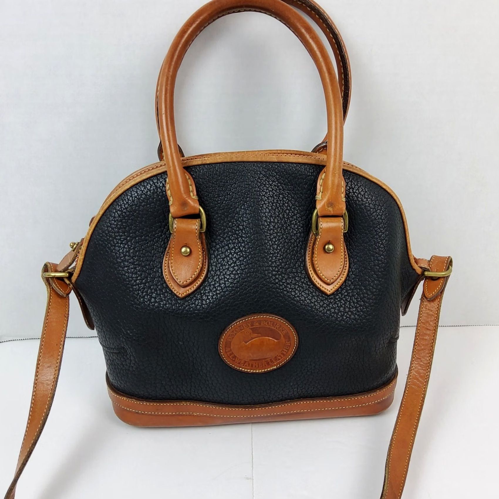 Dooney & Bourke VINTAGE Dooney & Bourke Leather Convertible Satchel/Top Handle Bag Women Black Purses Purse Size ONE SIZE - 3 Thumbnail