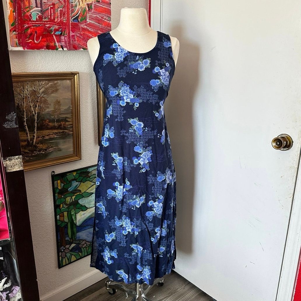 Other r&k blue floral tank maxi long dress Size S / US 4 / IT 40 - 1 Thumbnail