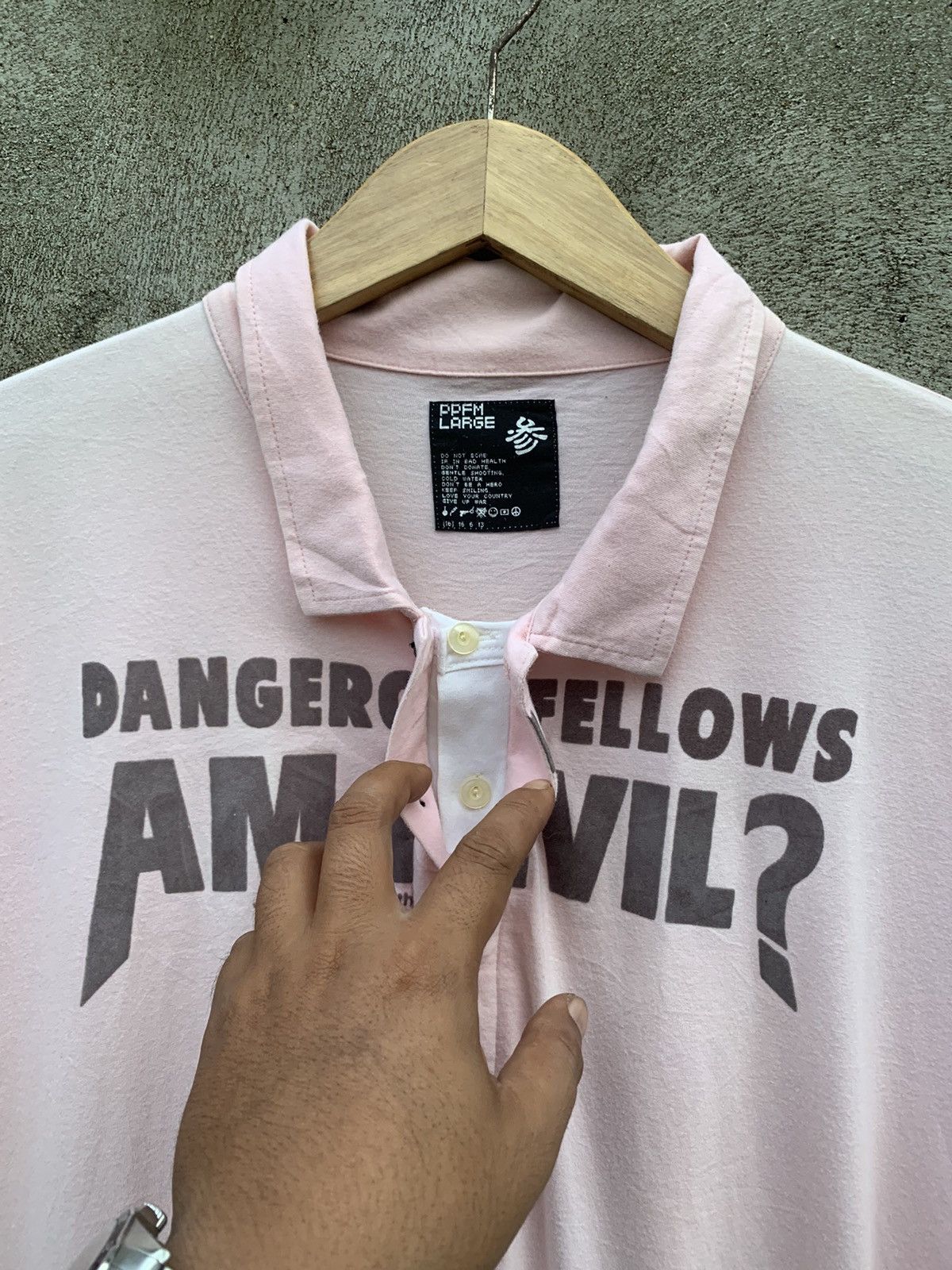 PPFM Y2k PPFM dangerous fellows am i evil ? double layer polos Size US L / EU 52-54 / 3 - 3 Thumbnail