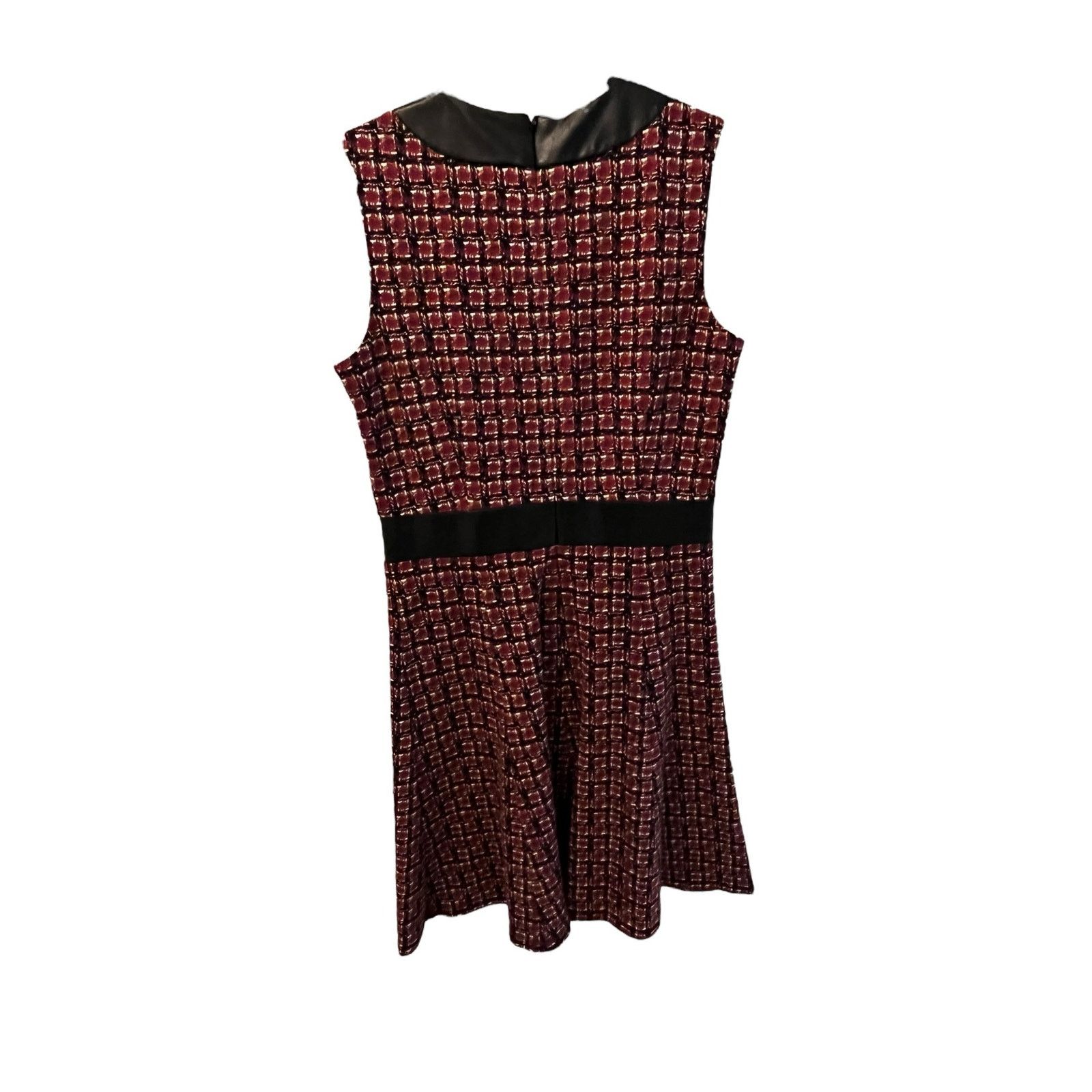 J.McLaughlin J.McLaughlin Plaid Tweed Dress w Leather Accents, S Size S / US 4 / IT 40 - 2 Thumbnail