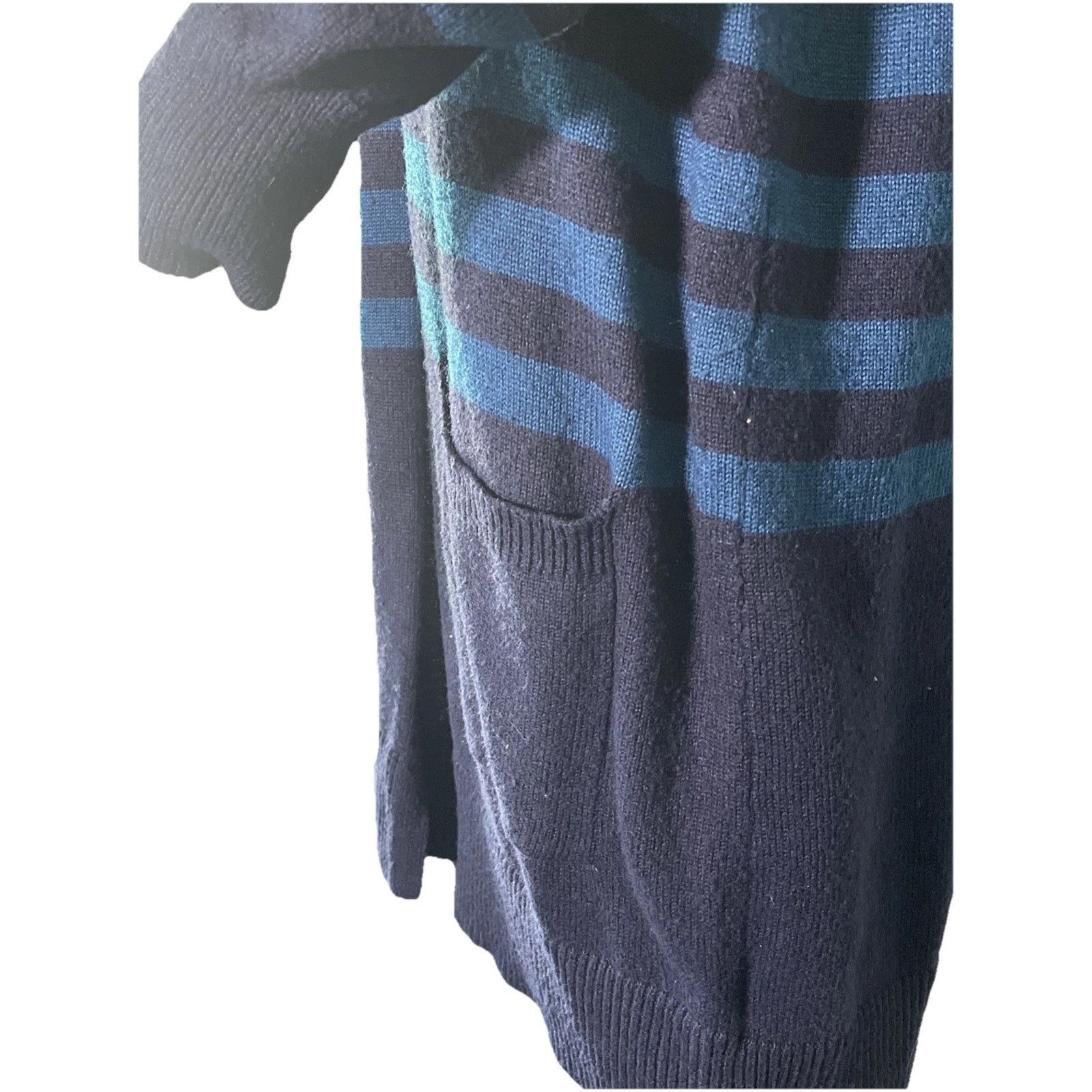 Michael Kors Michael Kors Women's Blue Long Cardigan Pockets L Size L / US 10 / IT 46 - 3 Thumbnail