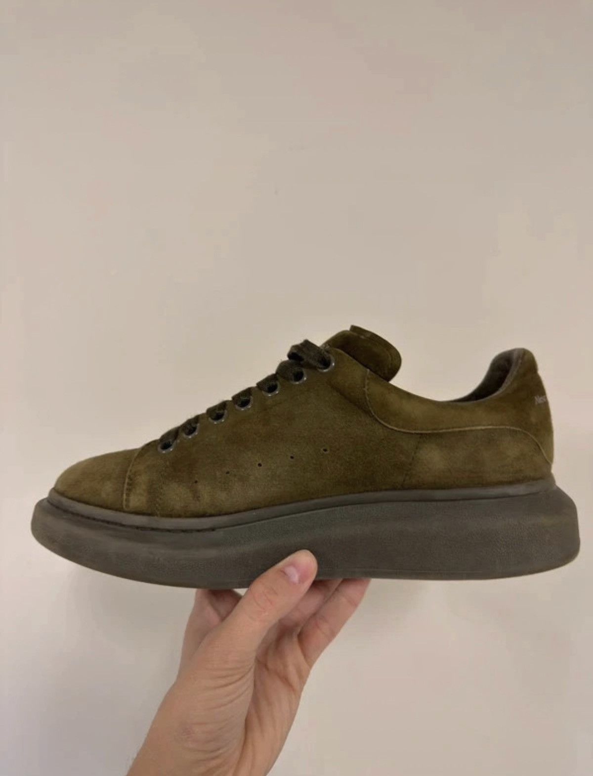 Alexander McQueen Alexander McQueen Tonal Suede Wedge Sole khaki Size US 8.5 / EU 41-42 - 4 Thumbnail