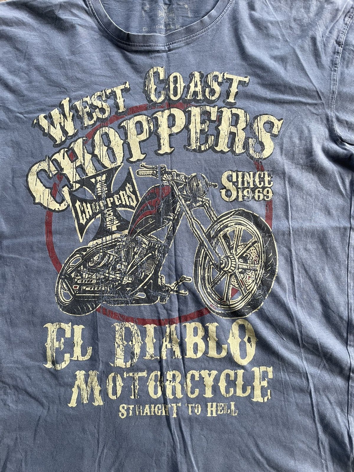 Vintage VINTAGE T-SHIRT WEST COST CHOPPERS el diablo motorcycle Size US XL / EU 56 / 4 - 5 Thumbnail