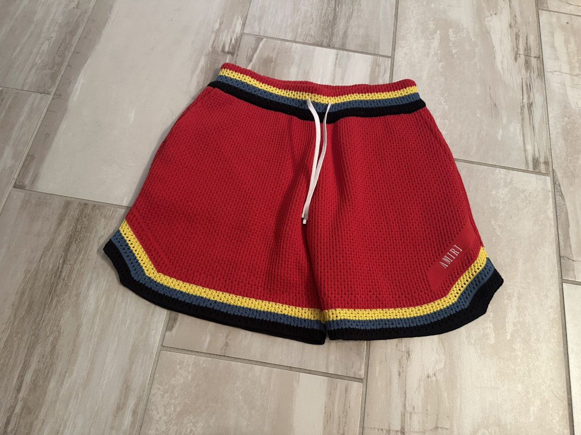 Amiri Amiri men’s red crochet basketball shorts Size US 30 / EU 46 - 2 Thumbnail