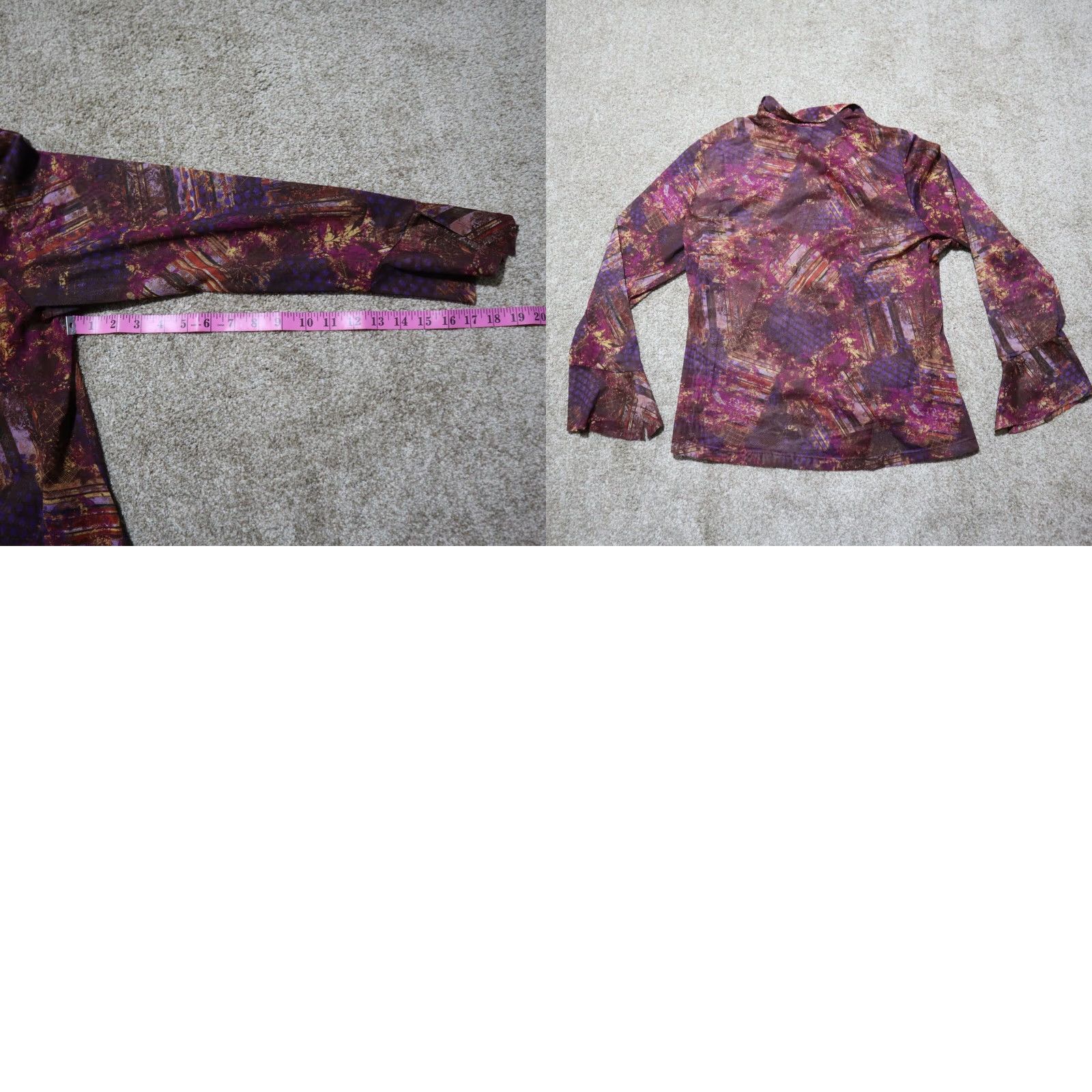 Faded Glory Faded Glory Shirt Blouse Woman Plus Size 22W/24W Purple Round Neck Long Sleeve Casual Womens Size 3XL / US 20-22 - 8 Thumbnail