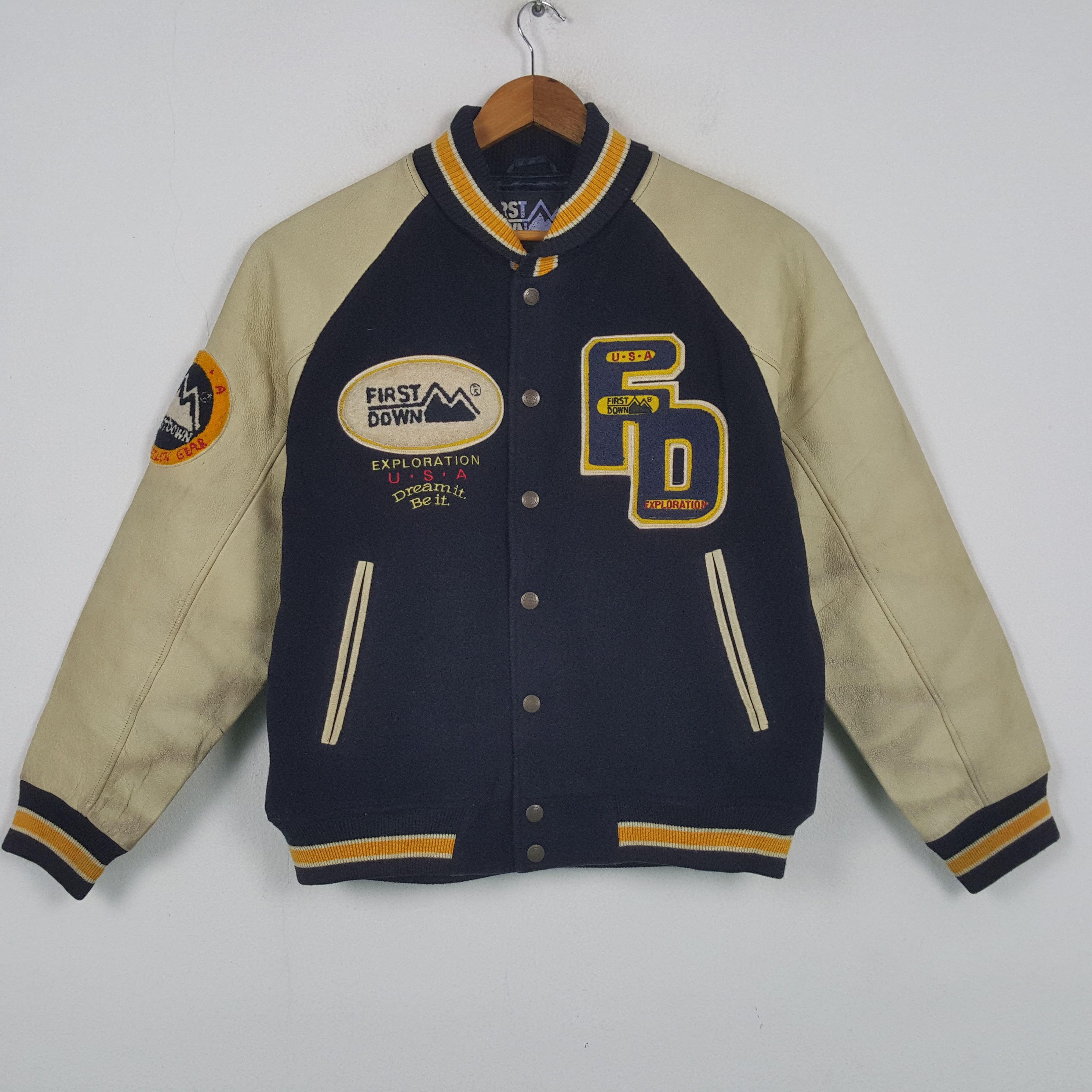 Vintage Vintage FIRST DOWN Streetwear Varsity Jacket C291N34 Size US XL / EU 56 / 4 - 3 Thumbnail