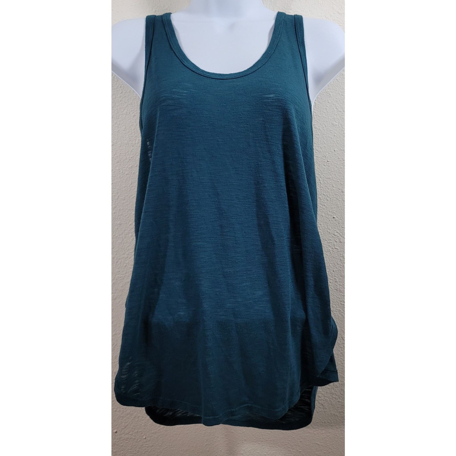 Other Lush Green Blue Slub Knit Tank Top Small Lightweight Soft Size S / US 4 / IT 40 - 1 Thumbnail
