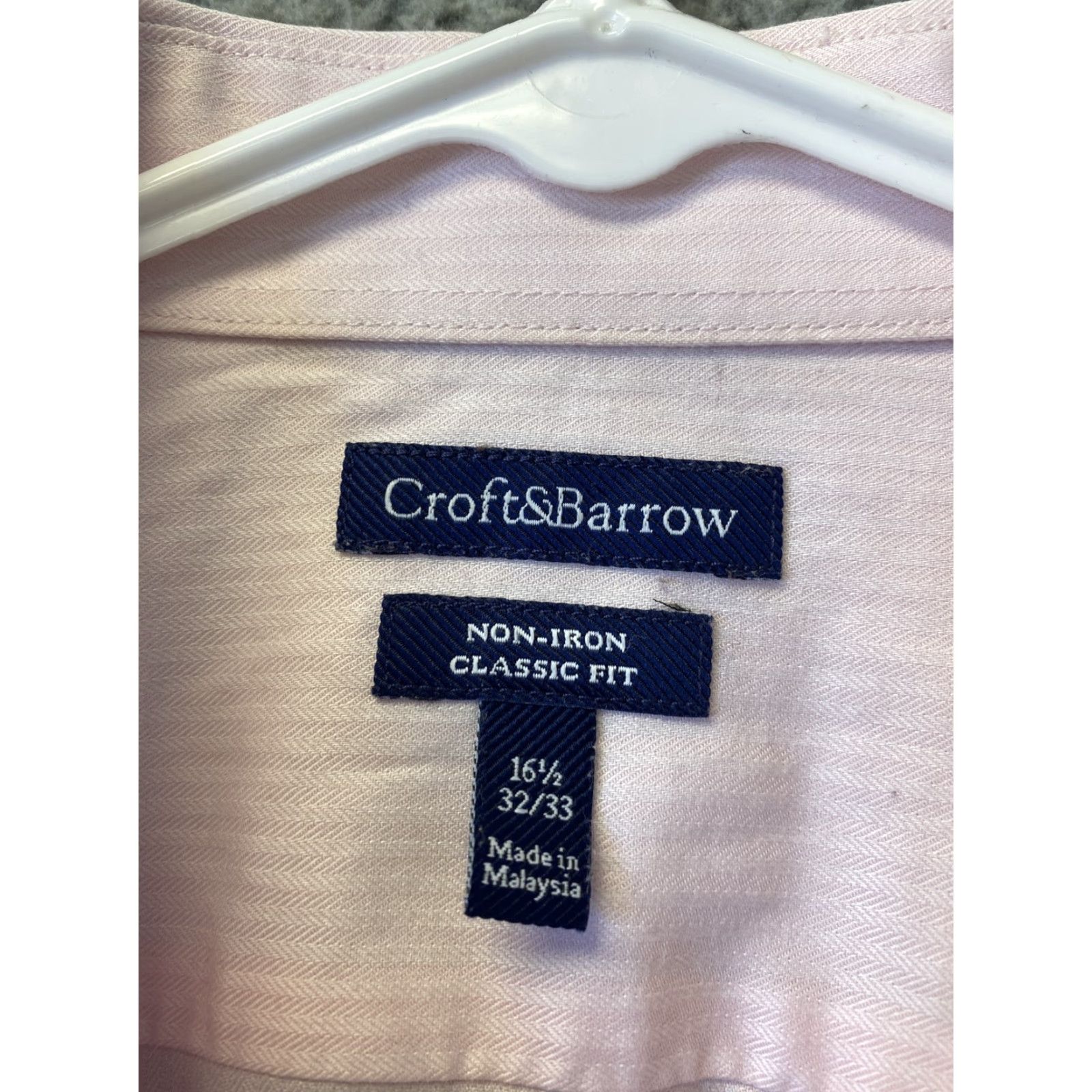 Croft & Barrow Croft & Barrow Dress Shirt Mens 16.5 Regular Long Sleeve Pink Button Up Business Casual Size US L / EU 52-54 / 3 - 4 Thumbnail