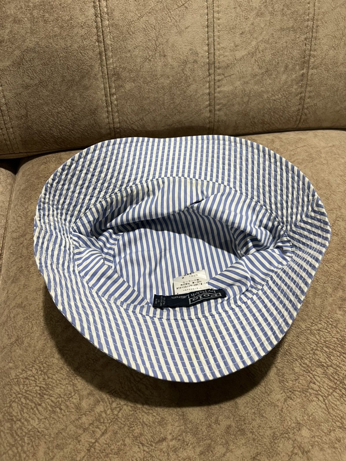 Polo Ralph Lauren Small Pony Checked Gingham Bucket Hat L