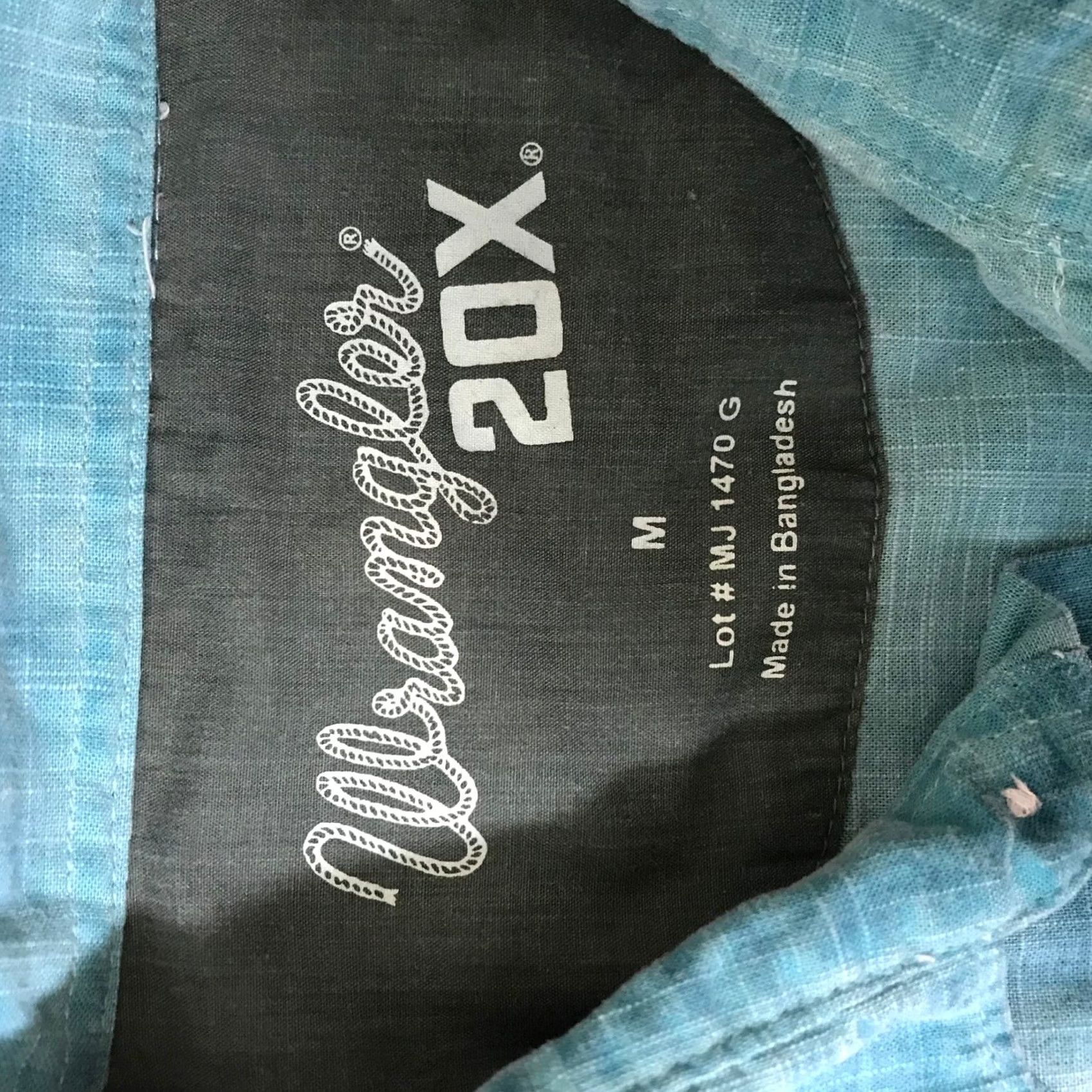 Wrangler Wrangler 20X Men's Turquoise Slub Cotton Western Snap Shirt Medium Size US M / EU 48-50 / 2 - 7 Thumbnail
