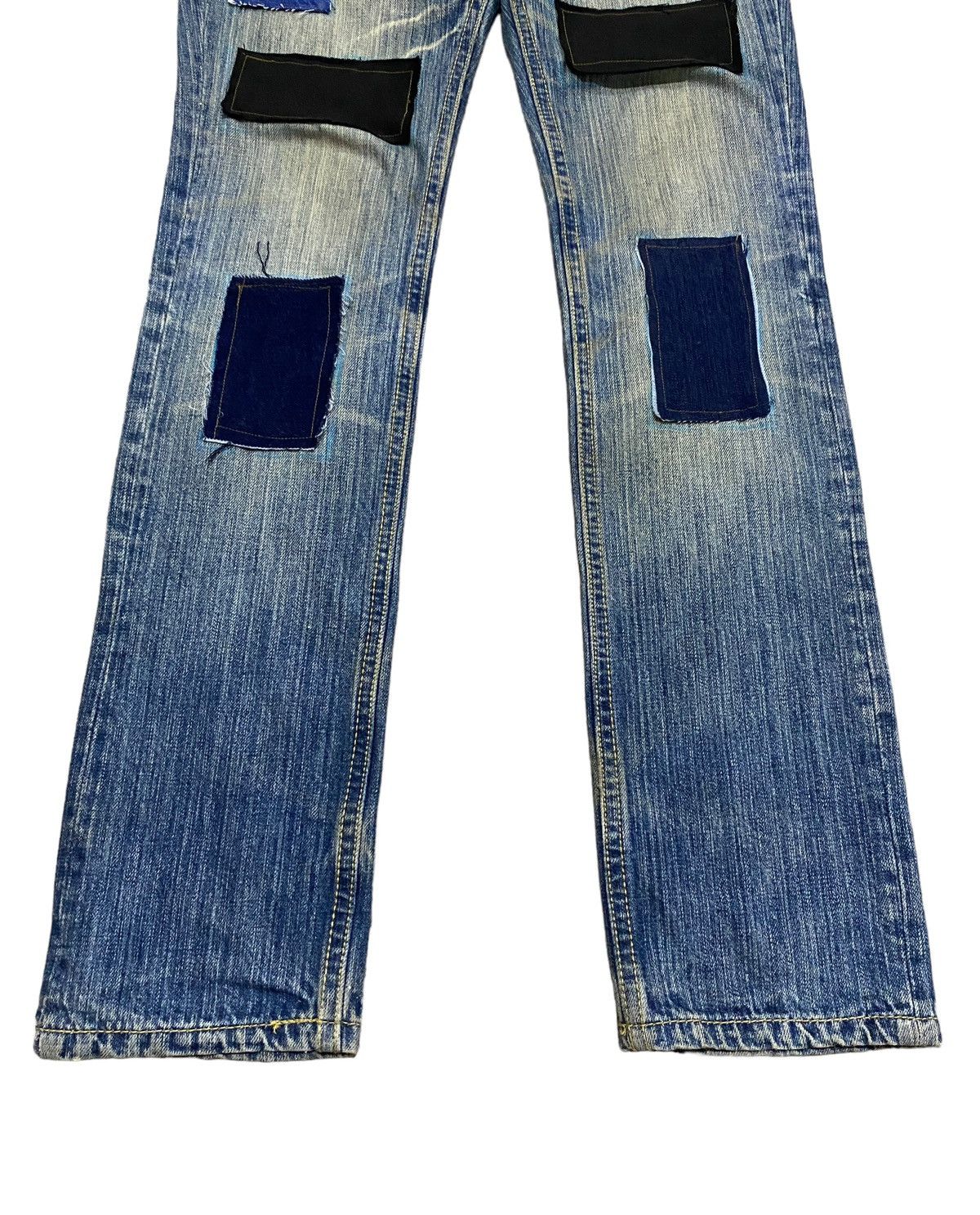 If Six Was Nine Rare Design Vintage Three Stones Throw Patchwork Jeans 2000s Size US 32 / EU 48 - 4 Thumbnail