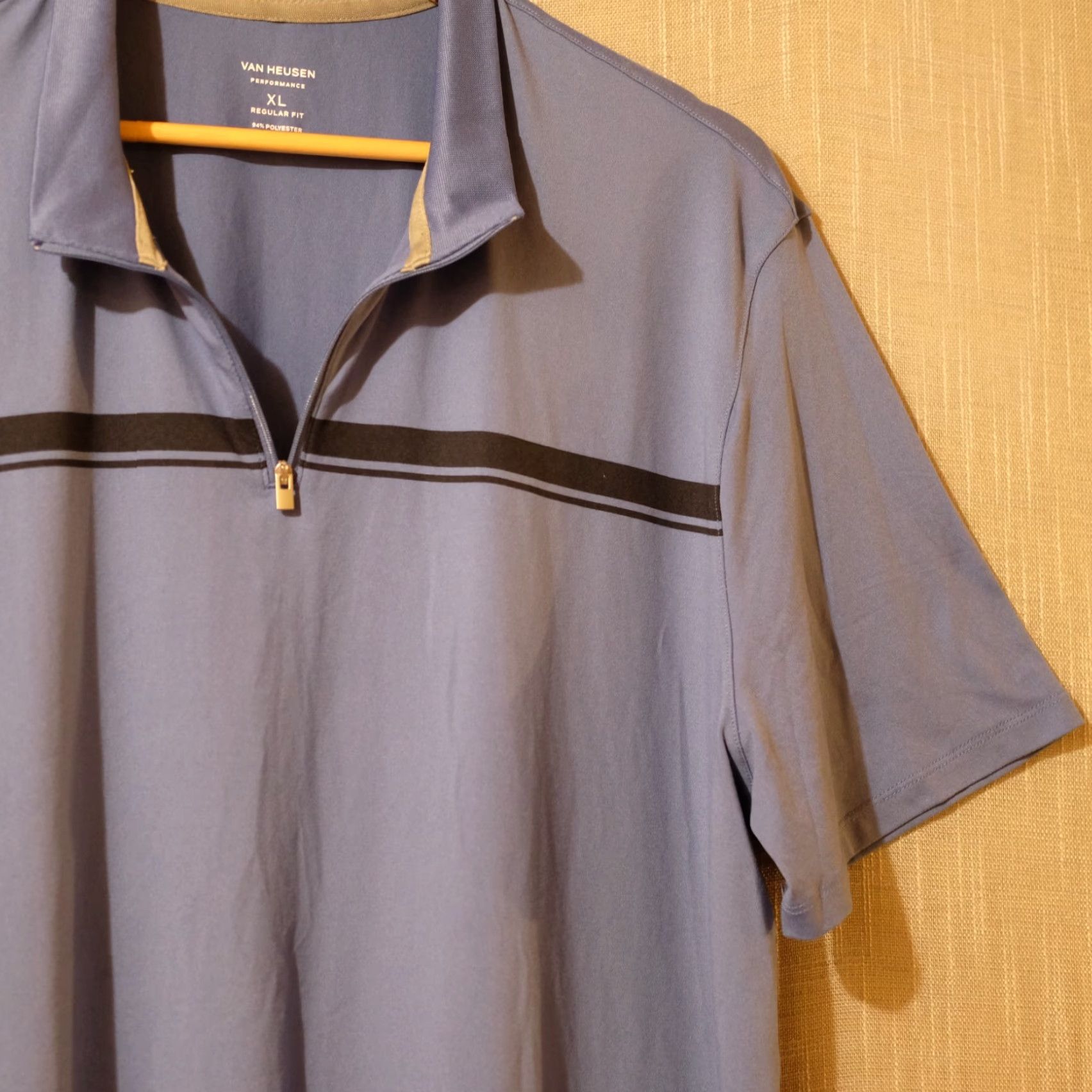 Van Heusen Nwot! Van Heusen Performance Mock Zip Collar Polo Shirt Men's XL Blue Size US XL / EU 56 / 4 - 3 Thumbnail