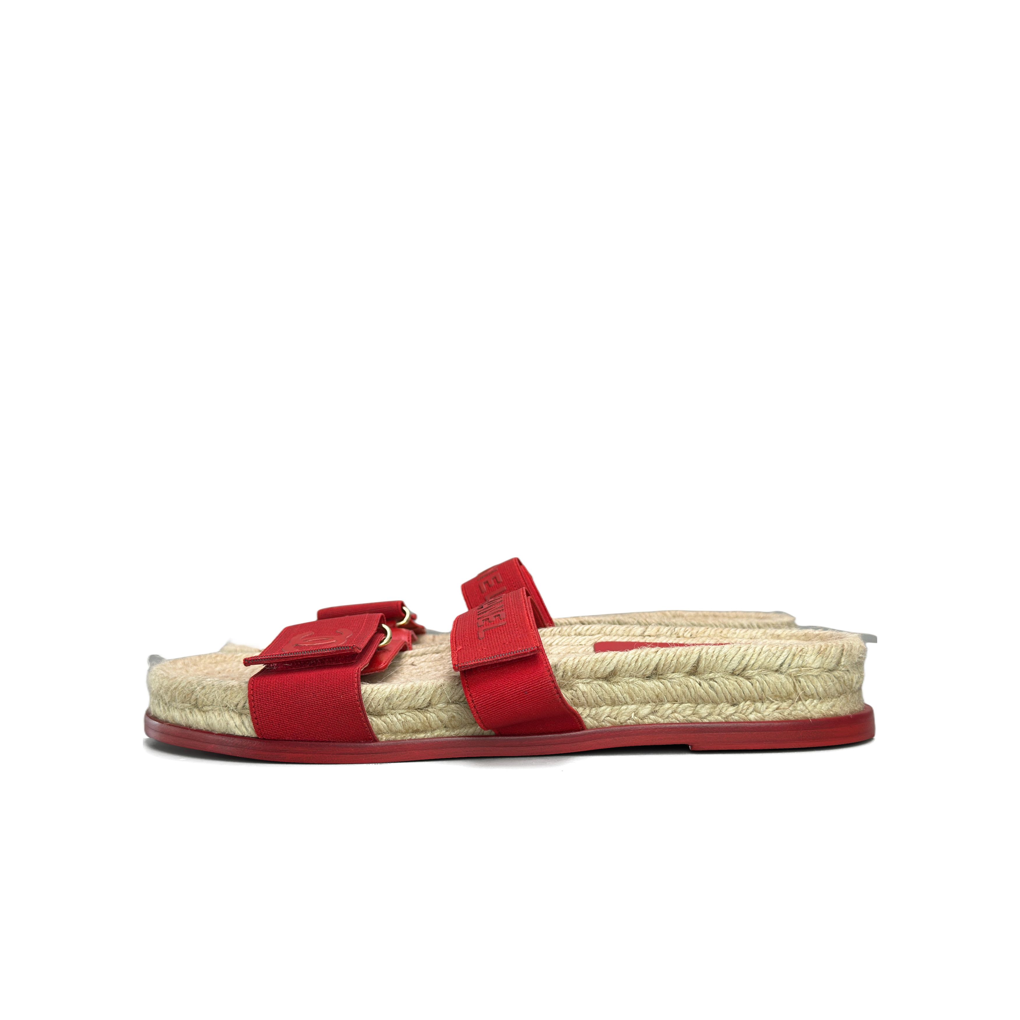Chanel Chanel Red Logo Velcro Sandals Size 40 Size US 10 / IT 40 - 1 Thumbnail
