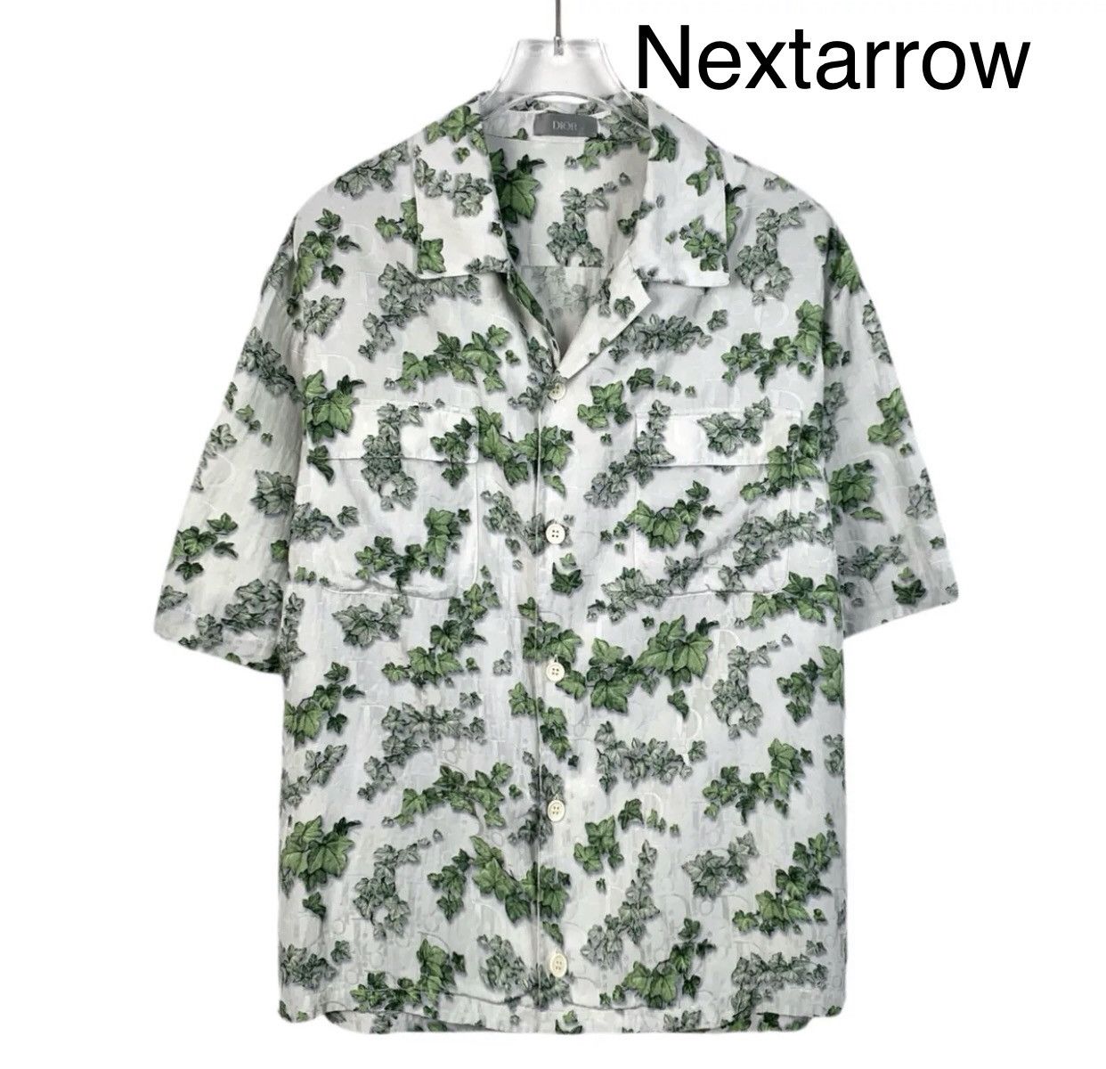 Dior Dior Green Logo Dark Pattern Full Silk Short Sleeve Shirt Size US M / EU 48-50 / 2 - 1 Thumbnail