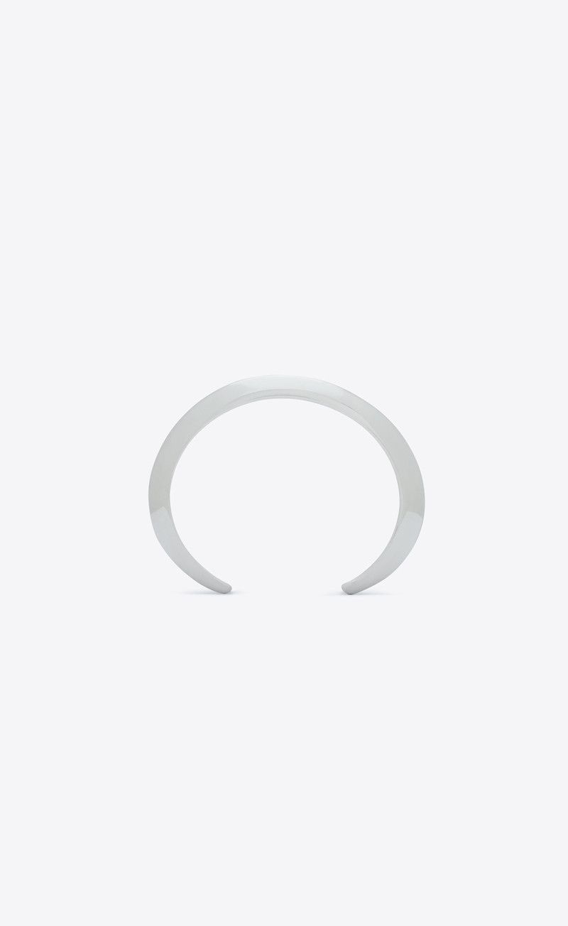 Saint Laurent Paris o1bcso1str0226 Size:M/Wavy Cuff Bracelet in Silver Size ONE SIZE - 3 Thumbnail