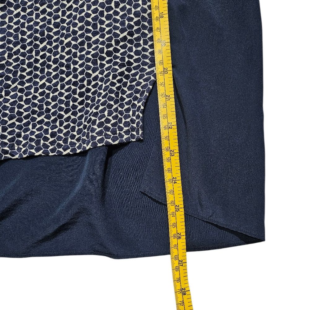 Tory Burch Tory Burch Tessera Navy Blue Linen Silk Short Sleeve Top Sh Size S / US 4 / IT 40 - 7 Thumbnail