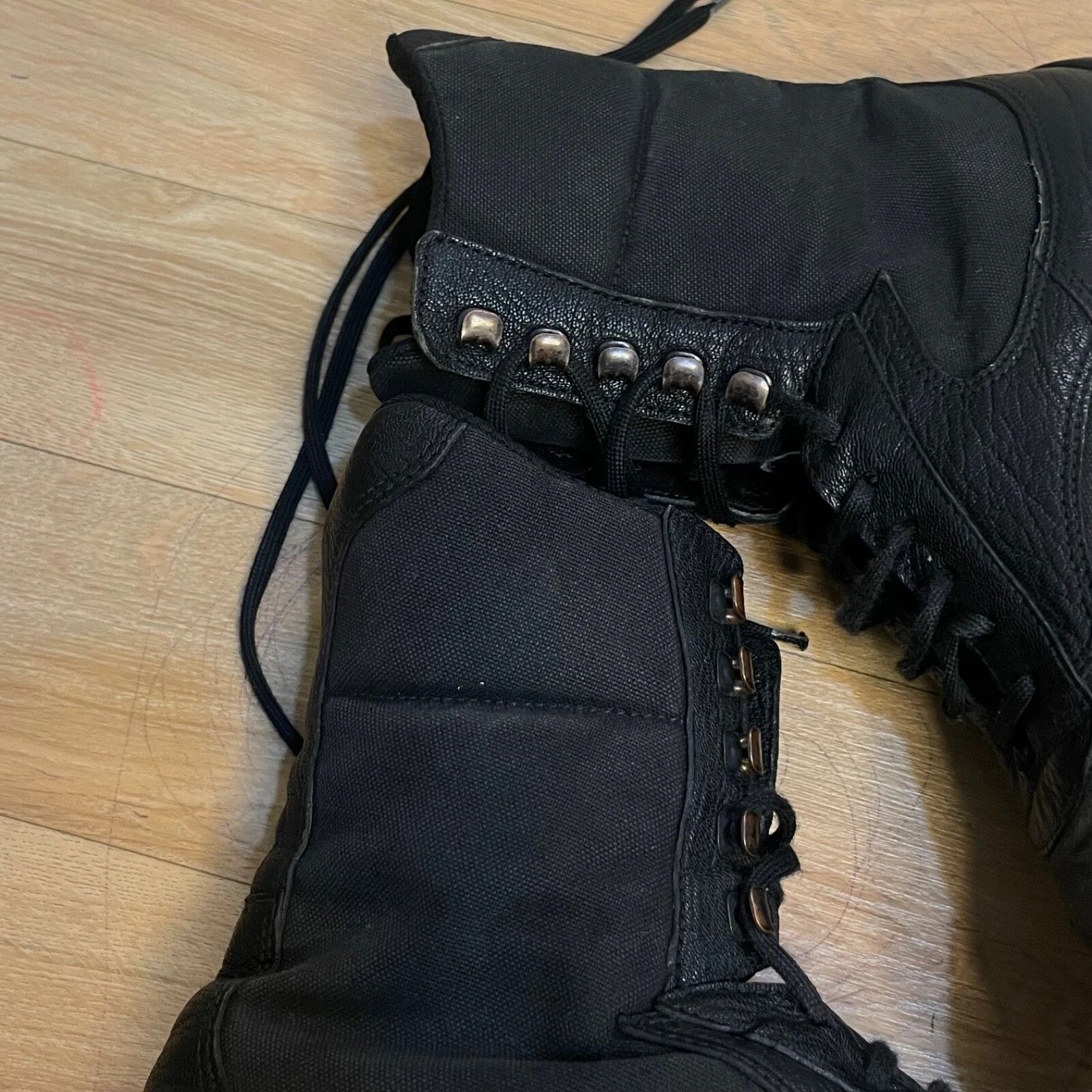 Prada PRADA BOXING Boots High Top Cup Motorcycle black leather Size US 12 / EU 45 - 5 Thumbnail