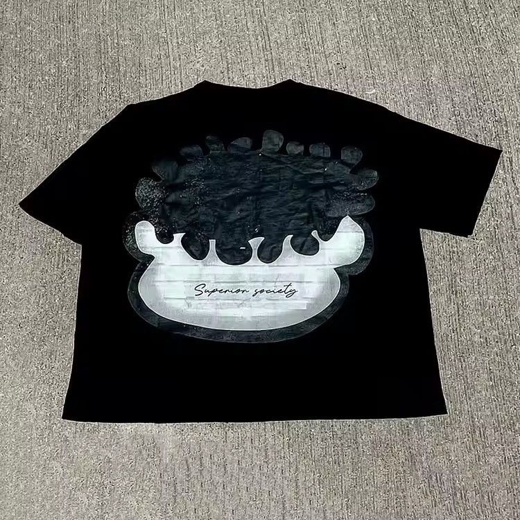 Japanese Brand Big Injured Face Graphic Print Cotton T-Shirt Size US XL / EU 56 / 4 - 2 Thumbnail
