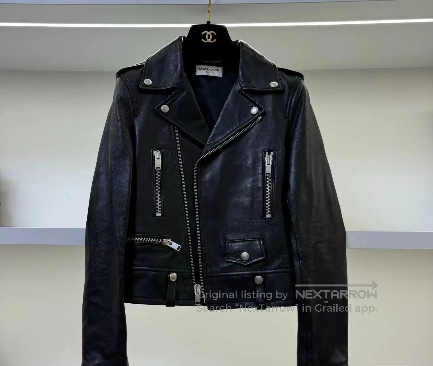 Hedi Slimane Saint Laurent L01 Leather Biker Jacket. Size XXS / US 00 / IT 34 - 1 Thumbnail