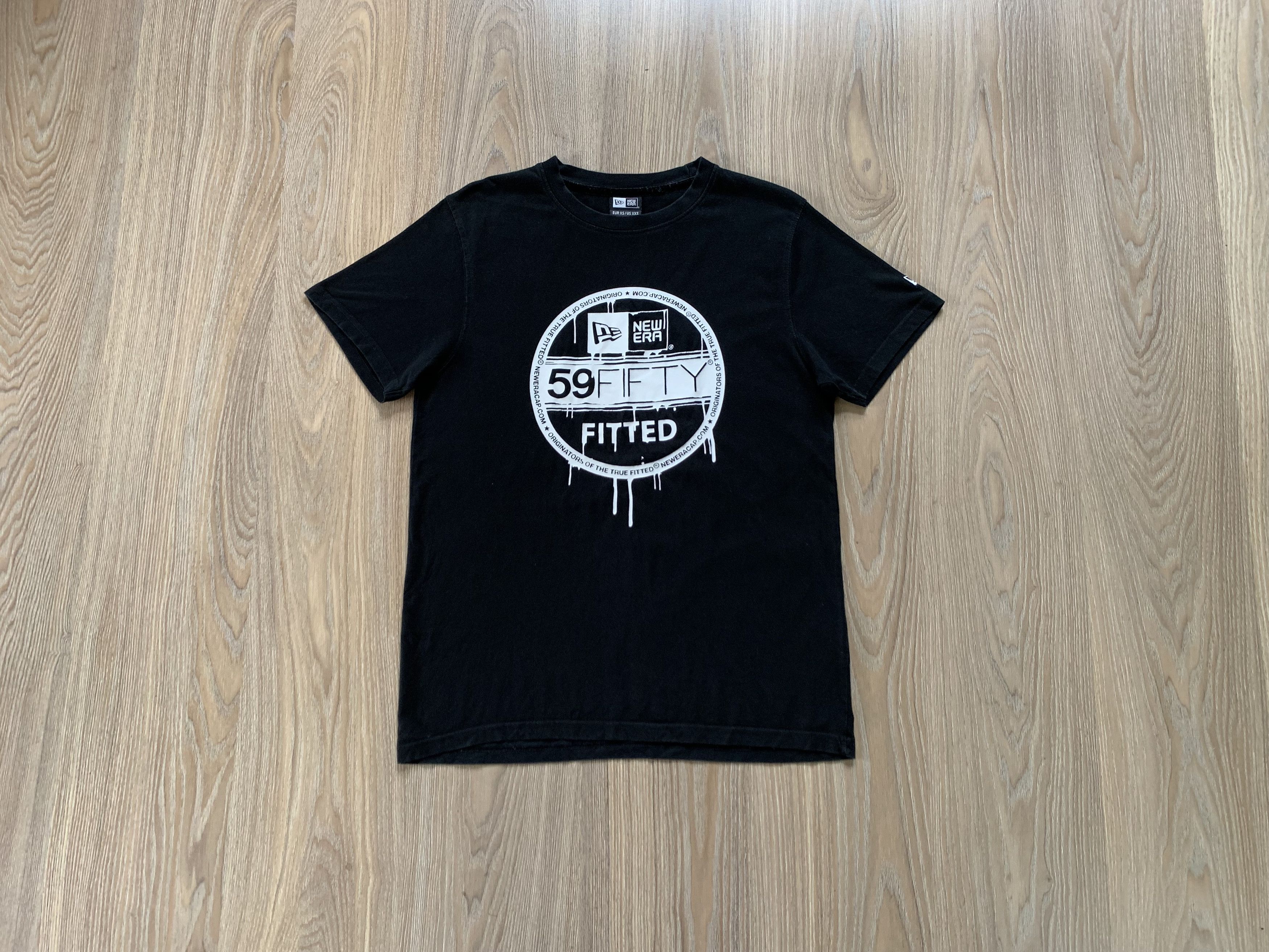 Vintage New Era Black Big Logo T Shirt