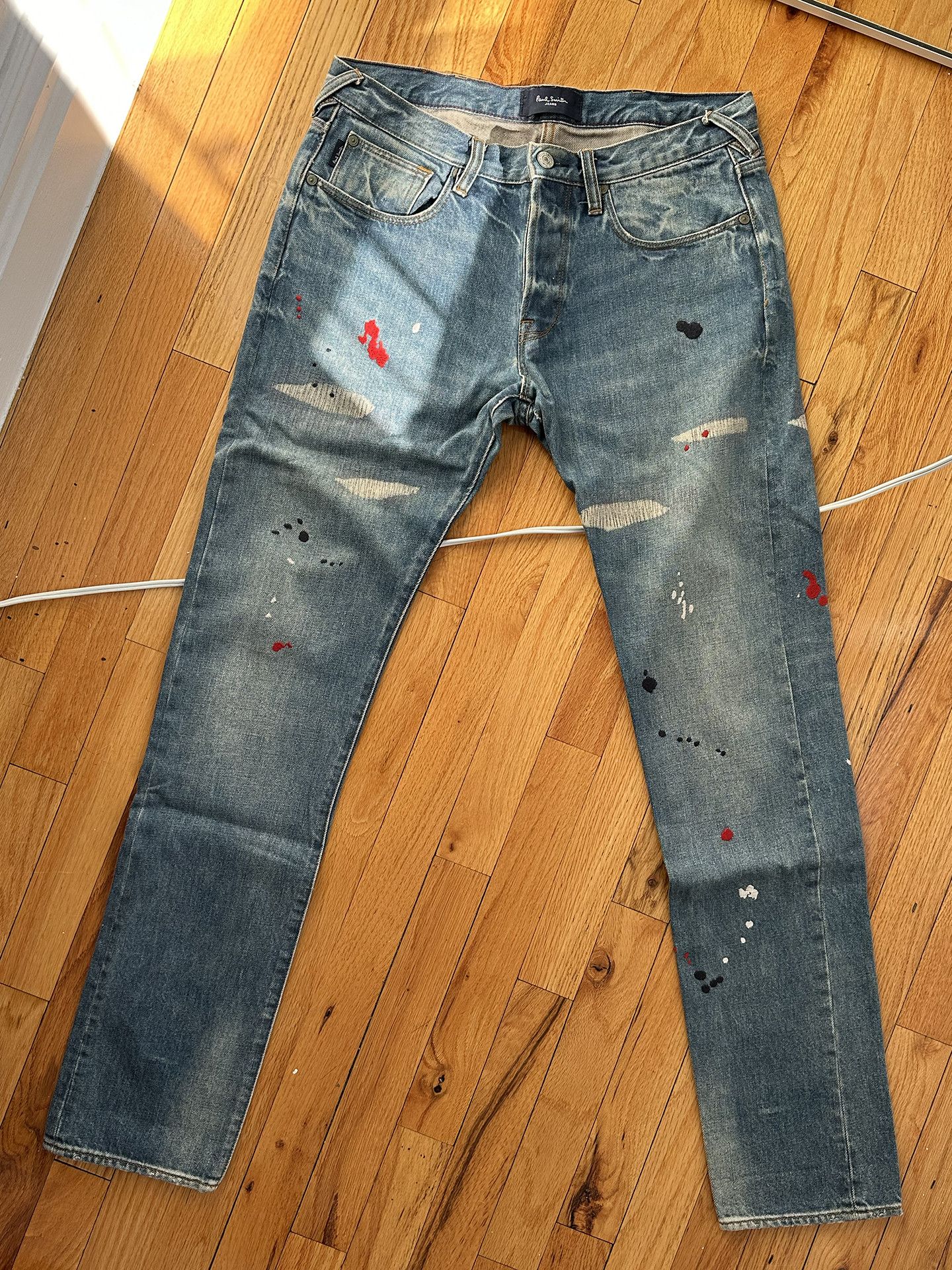 Paul Smith Paul Smith Denim Paint Splatter Embroidery *Rare* Size US 32 / EU 48 - 1 Thumbnail