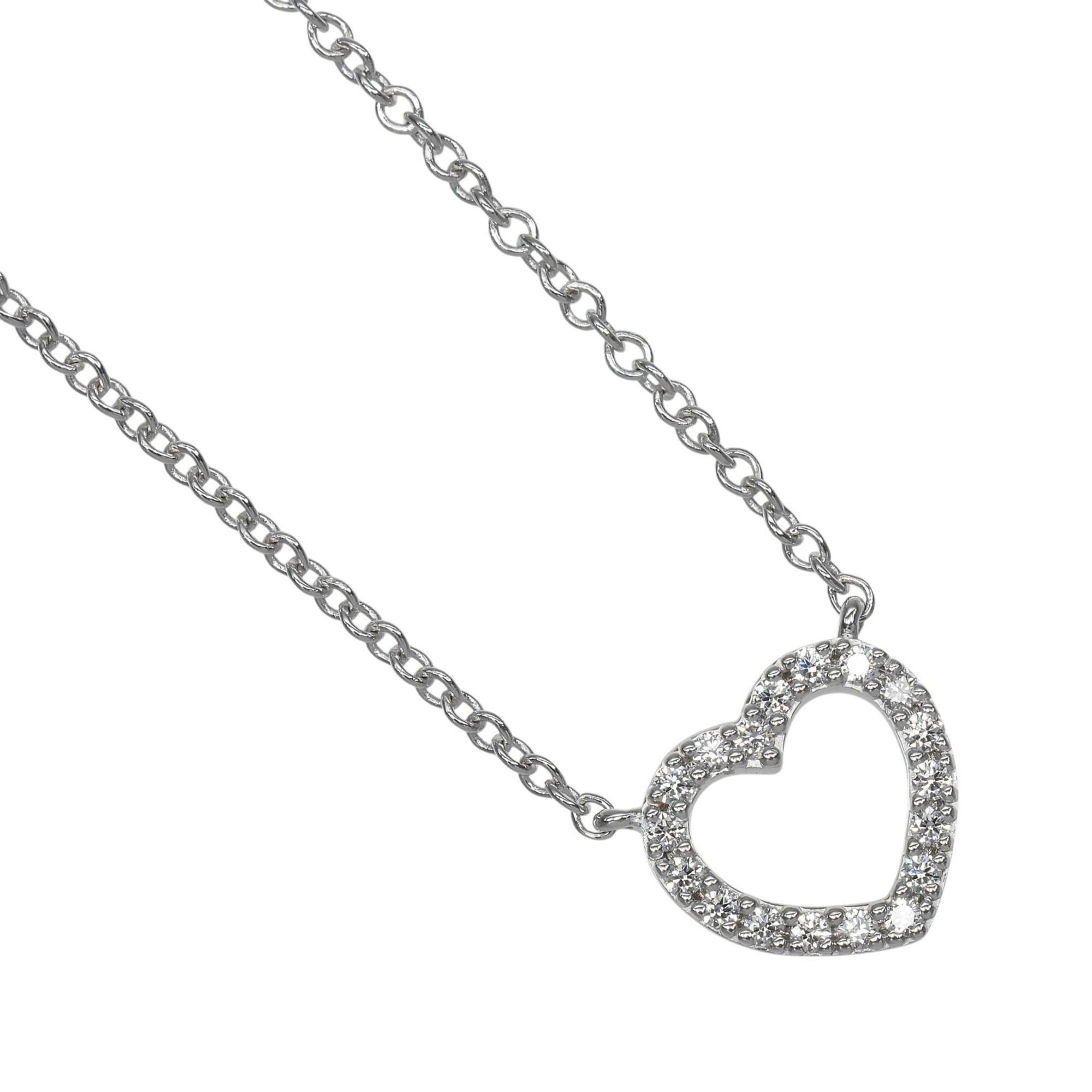 Tiffany & Co. Tiffany & Co. Metro Heart Necklace, 18K White Gold with Diamonds, Approx. 1.84g. Size ONE SIZE - 1 Thumbnail