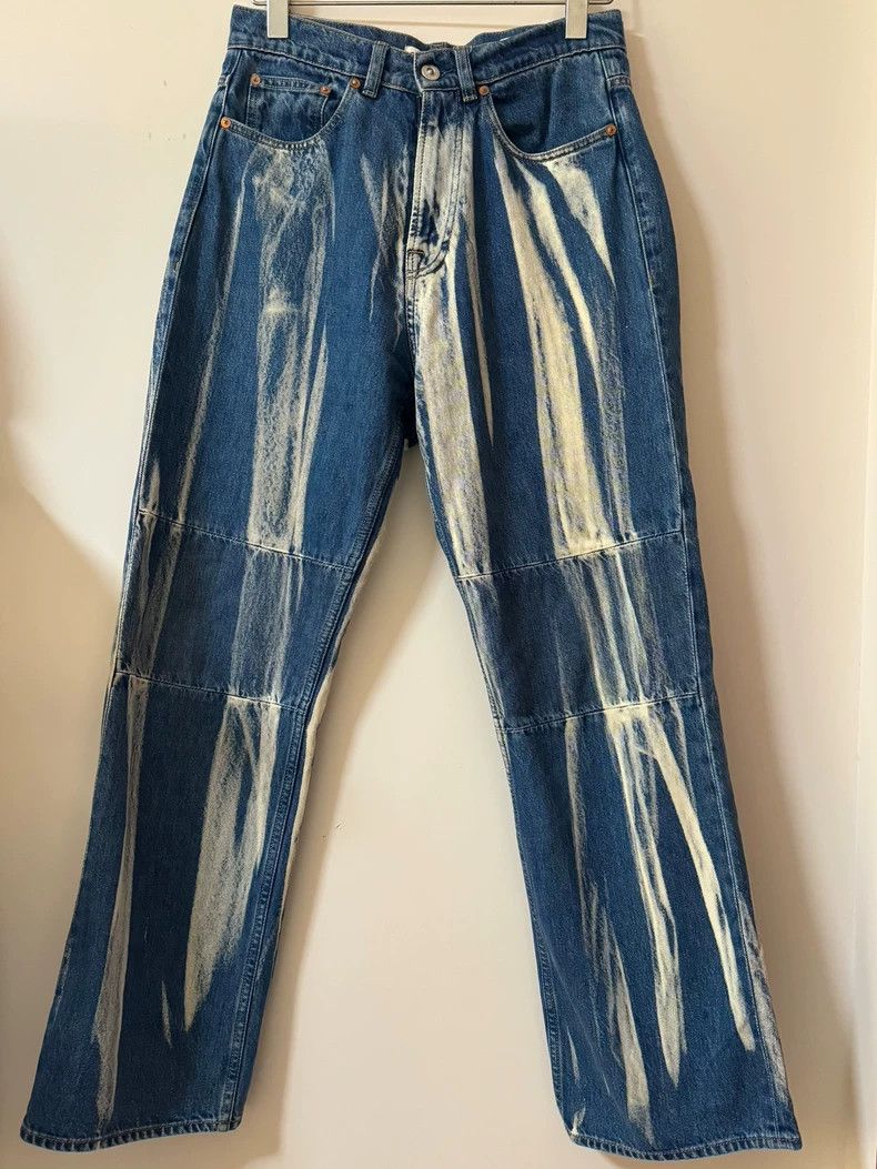 Blue and White Paint Splatter Pants- DMC