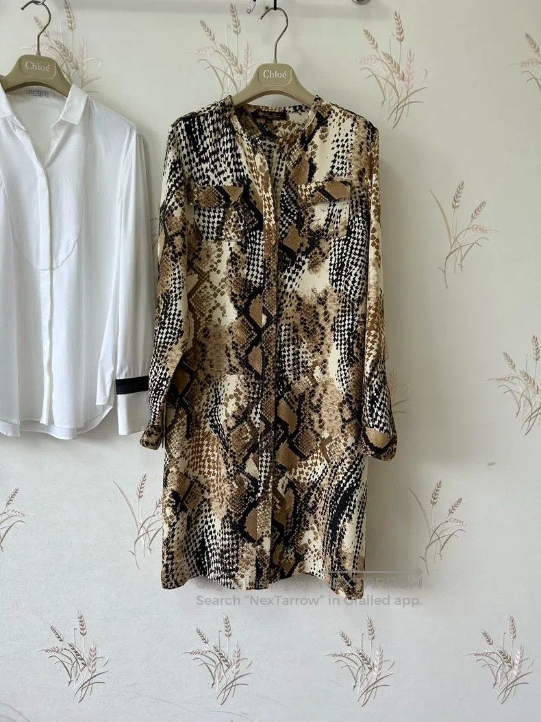 Loro Piana LORO PIANA Snake pattern heavy silk dress Size M / US 6-8 / IT 42-44 - 2 Thumbnail