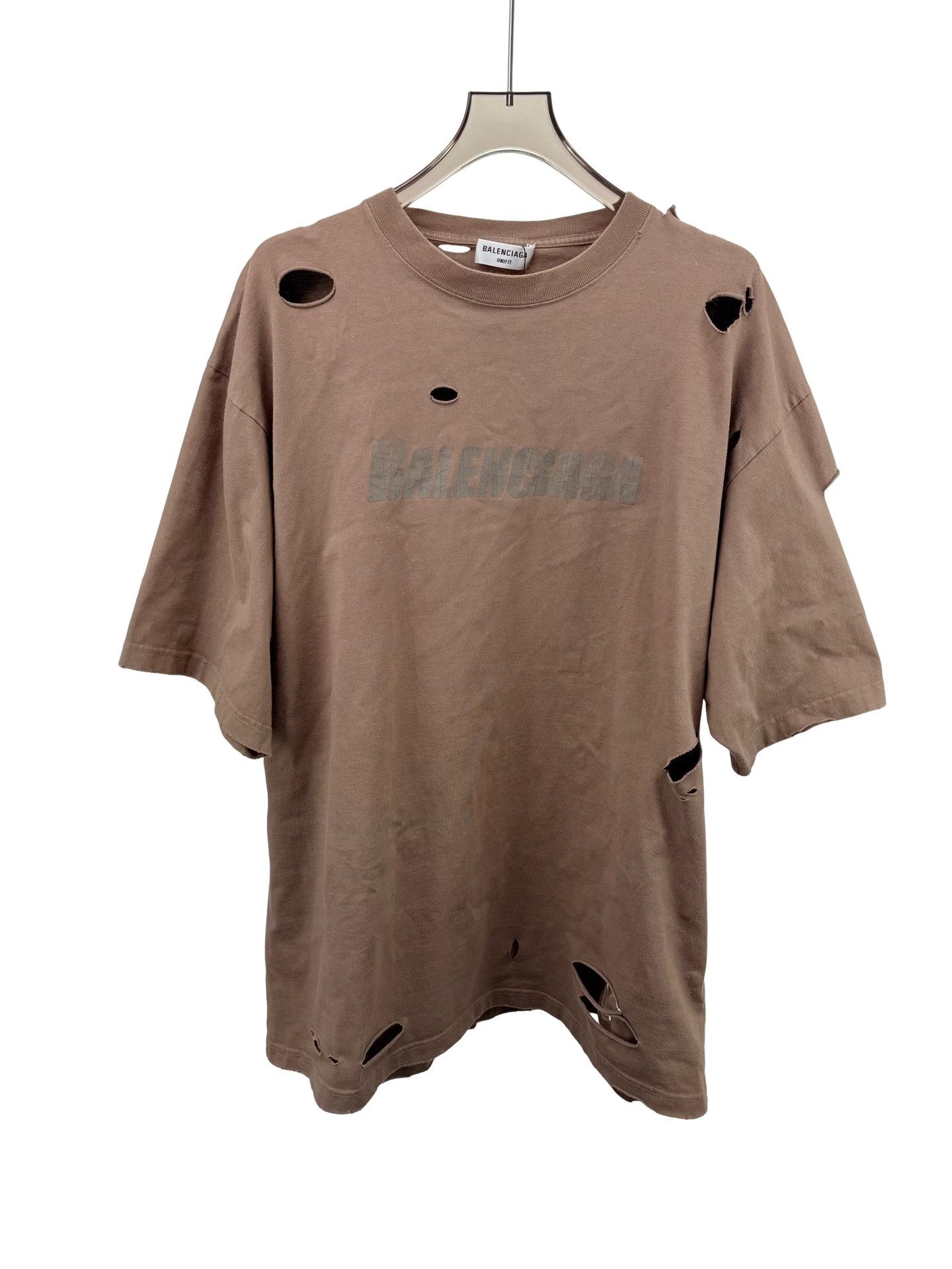 Balenciaga Balenciaga Distressed Logo T-Shirt M Size US M / EU 48-50 / 2 - 1 Thumbnail