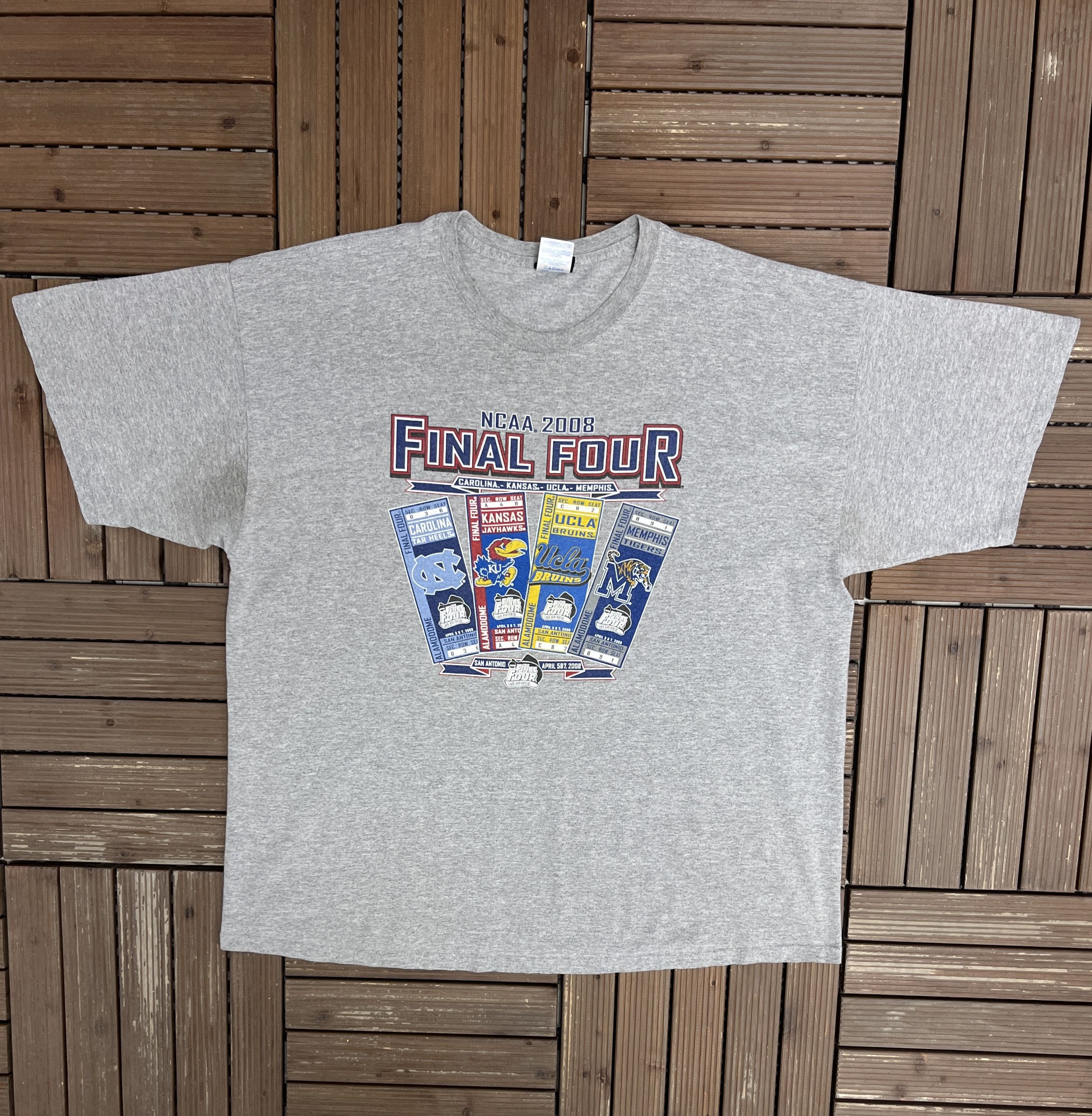 Vintage March Madness 2008 Final Four Vintage Grey T-Shirt Tee Size US XXL / EU 58 / 5 - 1 Thumbnail