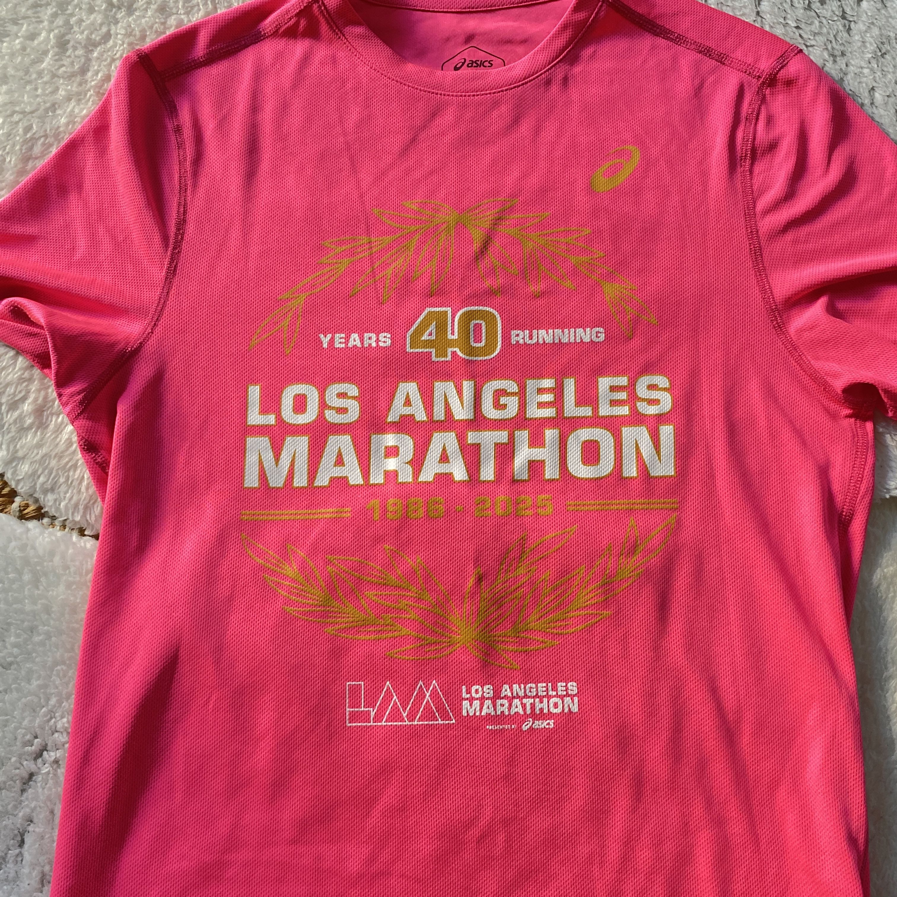 Asics ASICS Los Angeles Marathon Neon Pink Technical T-Shirt Size S / US 4 / IT 40 - 13 Thumbnail