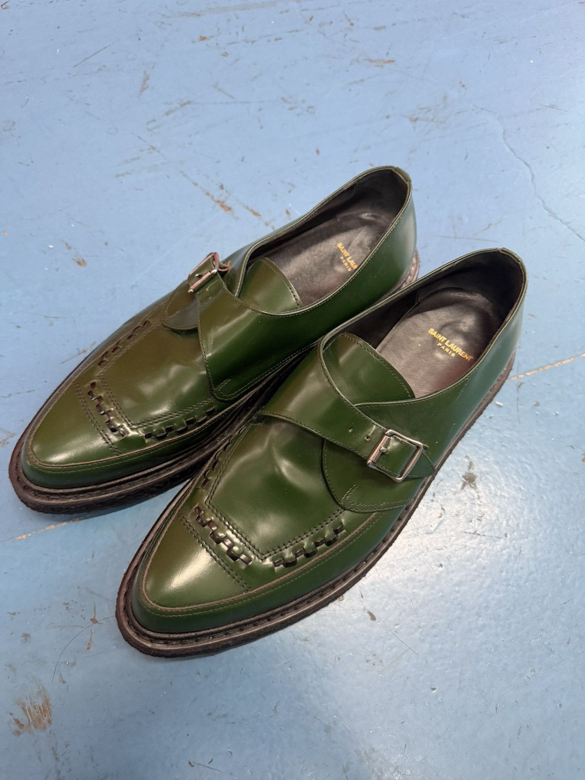 Saint Laurent Paris SAINT LAURENT GREEN CREEPER Size US 12 / EU 45 - 2 Thumbnail