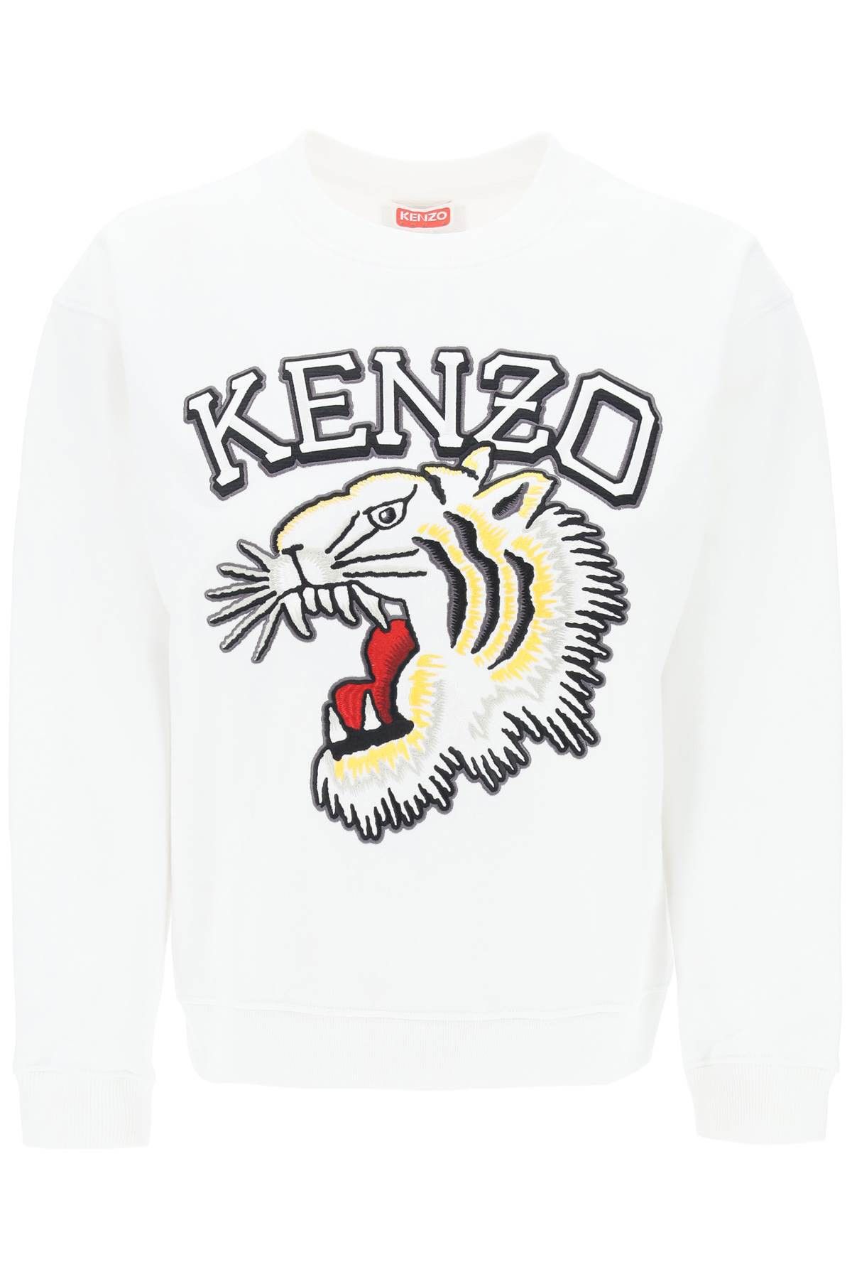 image of Kenzo Tiger Varsity Crew-Neck Sweatshirt in Off White, Women's (Size Small)