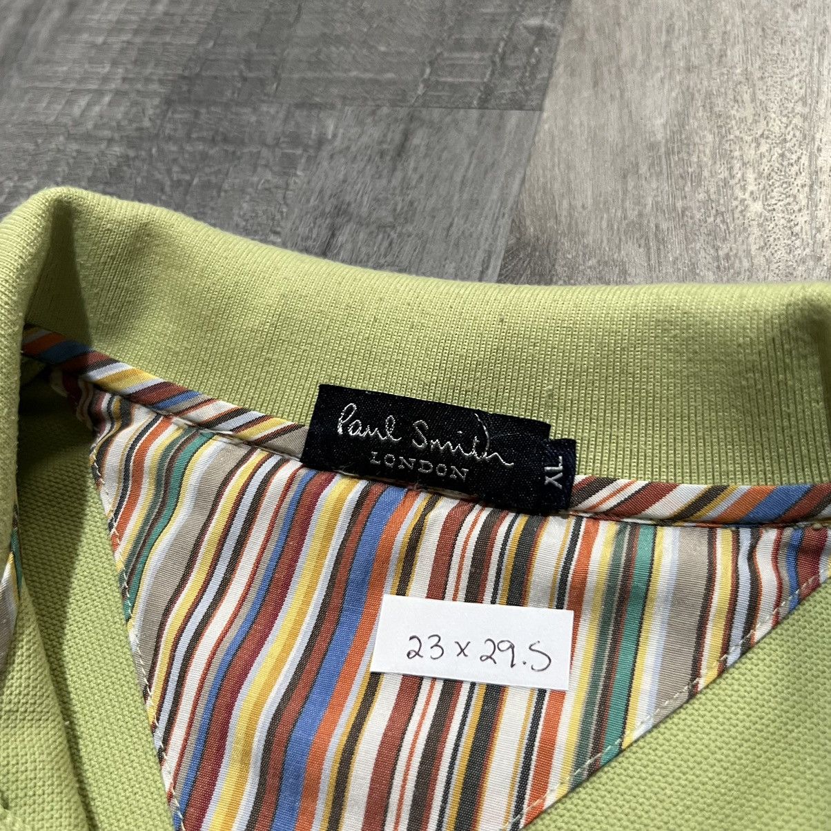 Paul Smith Paul Smith London Shirt Lime Green Preppy Script Golf Polo Size US XL / EU 56 / 4 - 4 Thumbnail