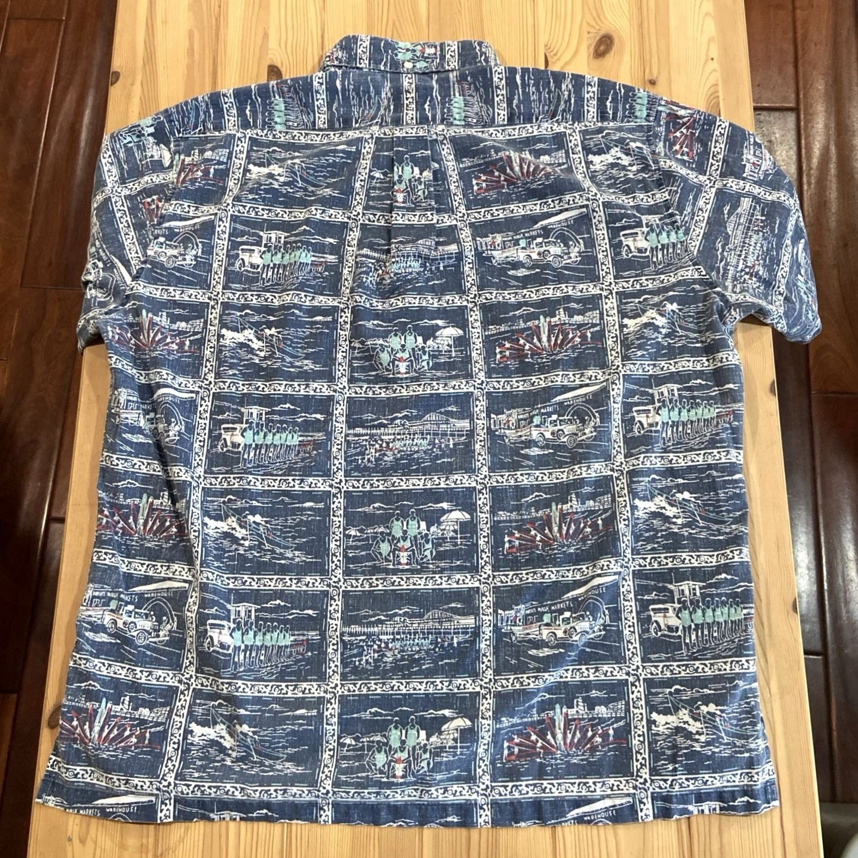 Reyn Spooner VINTAGE Reyn Spooner Beach Fire Marine Lifeguard Blue Pullover Button Aloha Top XL Shirt Mens Short Sleeve Button-Up Collared Beach 90s Size US XL / EU 56 / 4 - 5 Thumbnail