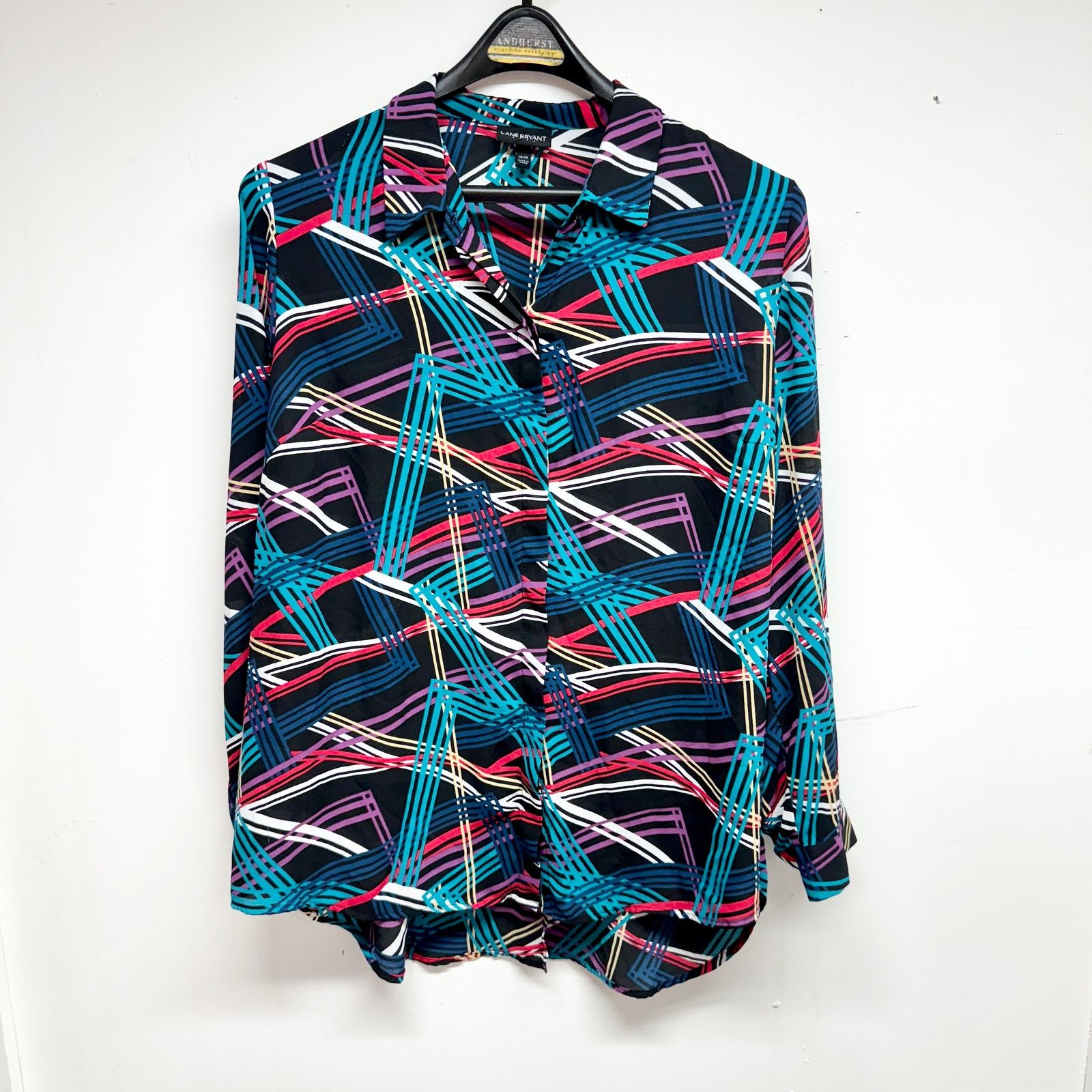 Other Lane Bryant Abstract Multicolor Retro Blouse Size 18/20 Size XXL / US 16-18 / IT 52-54 - 1 Thumbnail