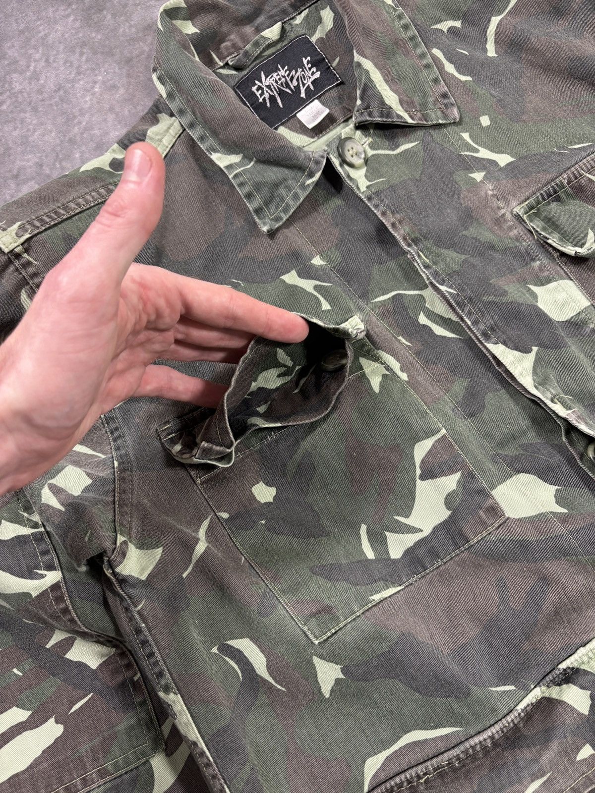 Vintage Vintage Military Chore Coat Camo 4 Pocket 90s Canvas Jacket Size US XS / EU 42 / 0 - 13 Thumbnail