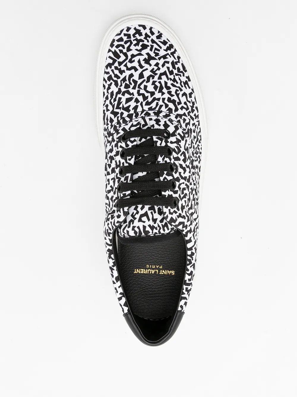 Saint Laurent Paris o1y0325 Logo Low-Top Sneakers in White/Black Size US 7 / EU 40 - 4 Thumbnail