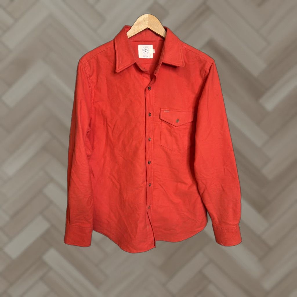 Vintage Criquet Shirt Mens Medium Orange Long Sleeve Button Down Casual Pocket Solid Size US M / EU 48-50 / 2 - 1 Thumbnail
