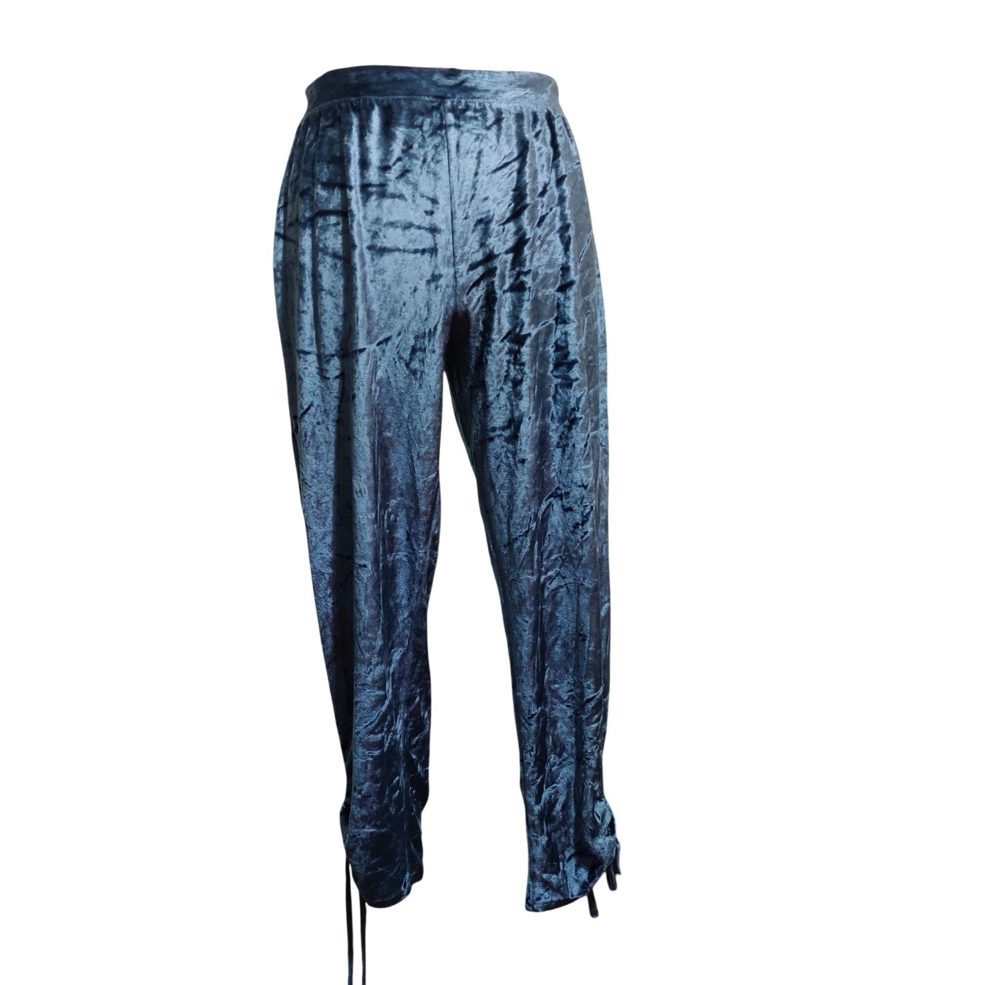 Gap Love By Gap M Womens Blue Velour Pants Stretch Pull On Comfo Size 29" - 10 Thumbnail