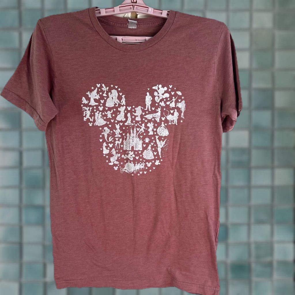 Disney Disney Mickey Mouse T-Shirt Adult S Mauve Short Sleeve Womens Size S / US 4 / IT 40 - 1 Thumbnail