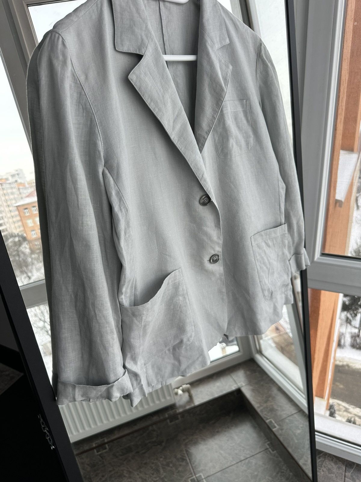 Fedeli Fedeli Linen Blazer Jacket Light Grey Men’s Sz S-M Size US S / EU 44-46 / 1 - 5 Thumbnail